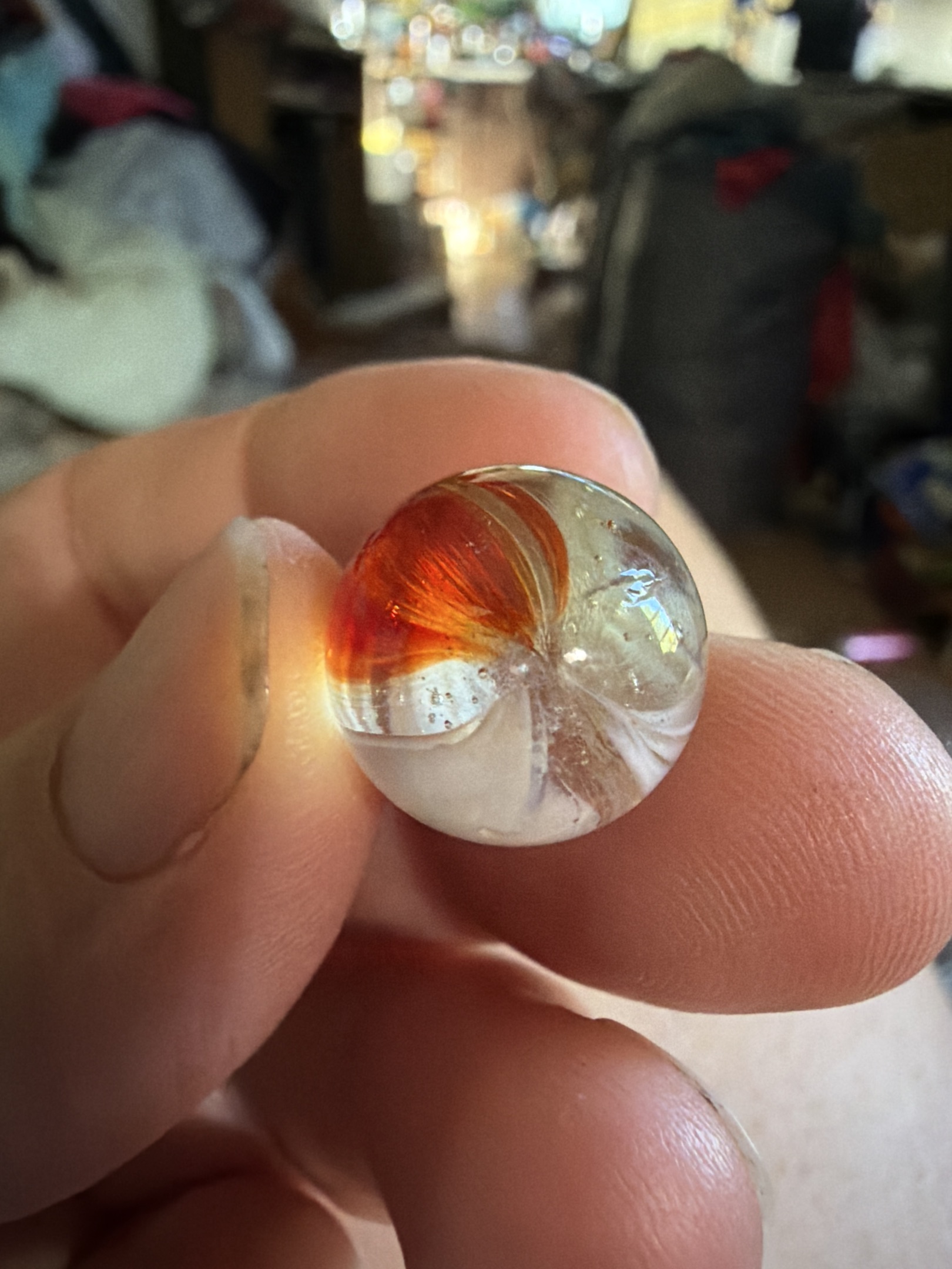 Red Onyx Swirl by Peltier Glass Company, identification view