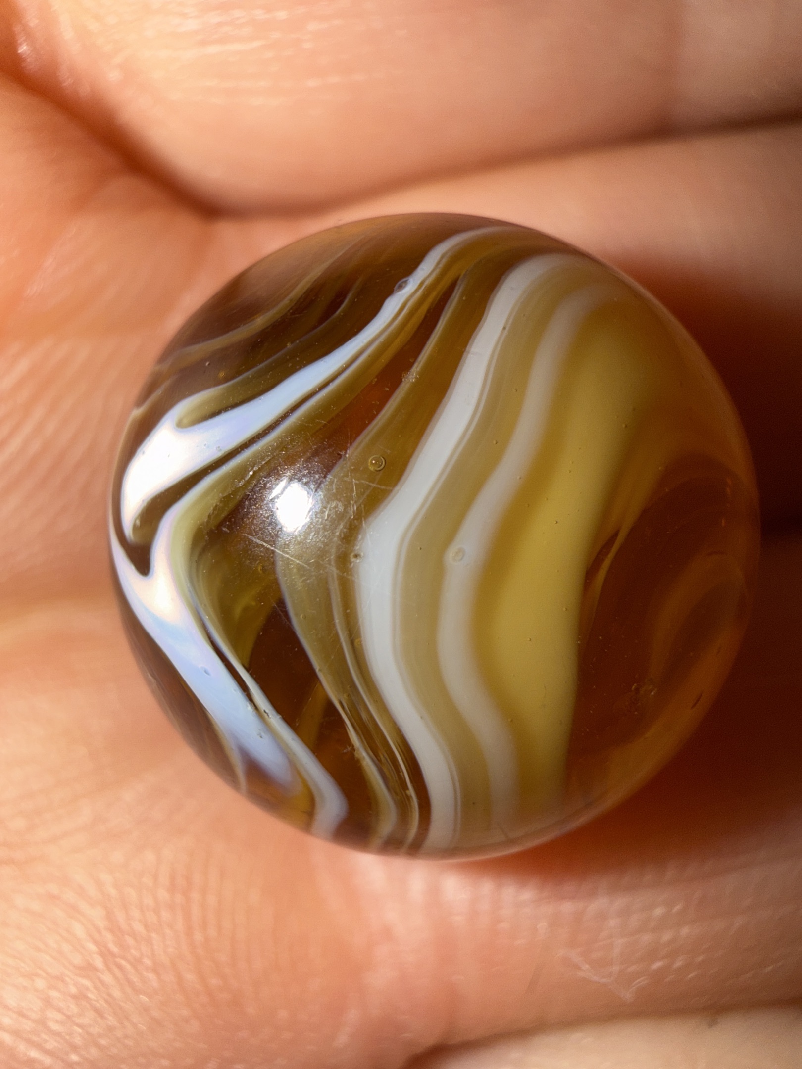 Amber, Yellow, and White Swirl by Alley Agate Company
