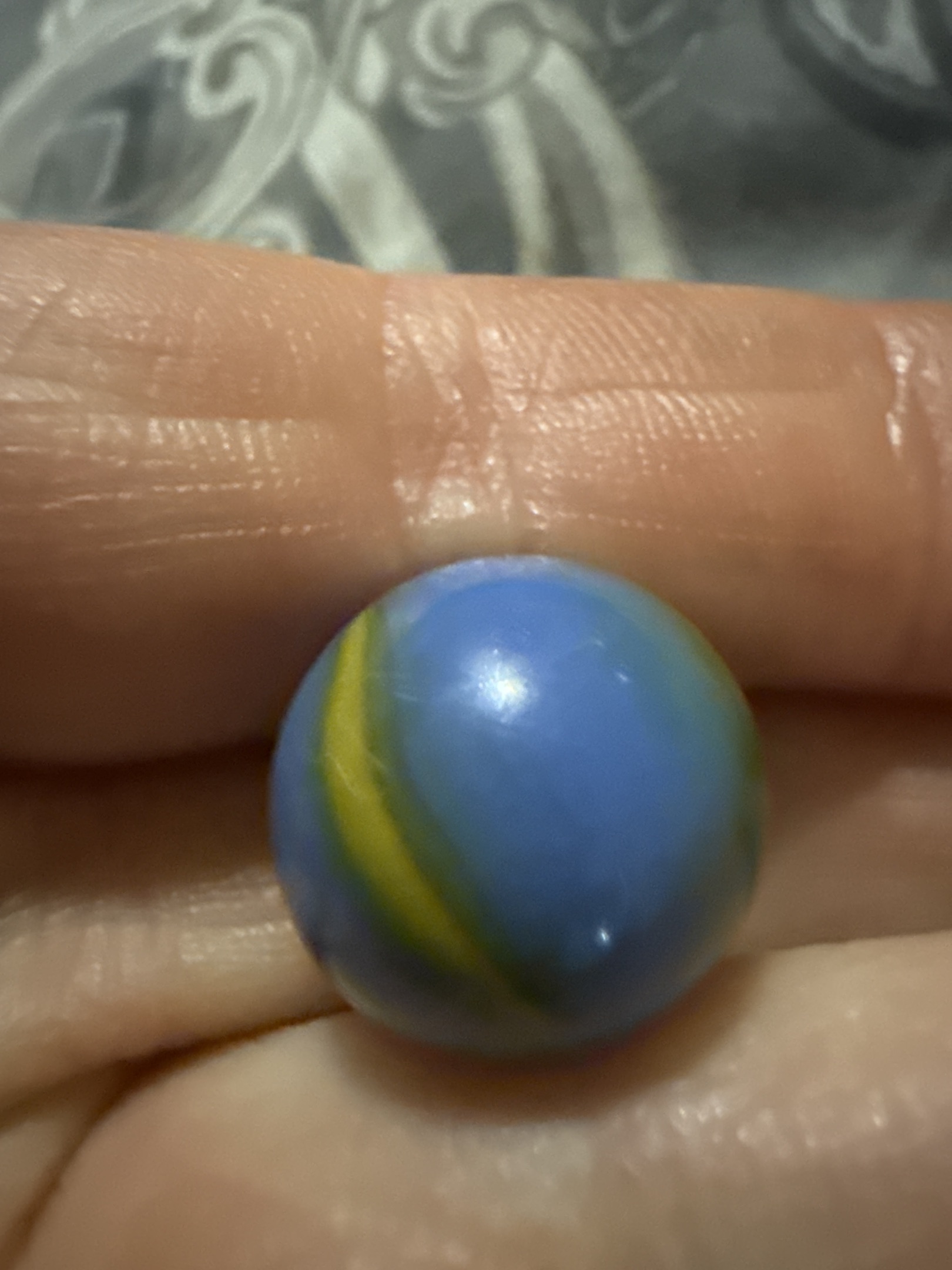 Blue with Yellow Ribbon by Vitro Agate Company