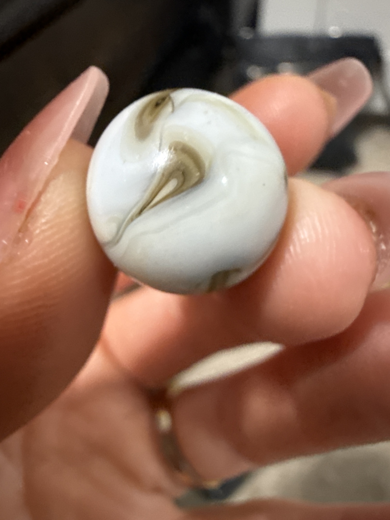Prize Name (Brown and White) by Akro Agate Company