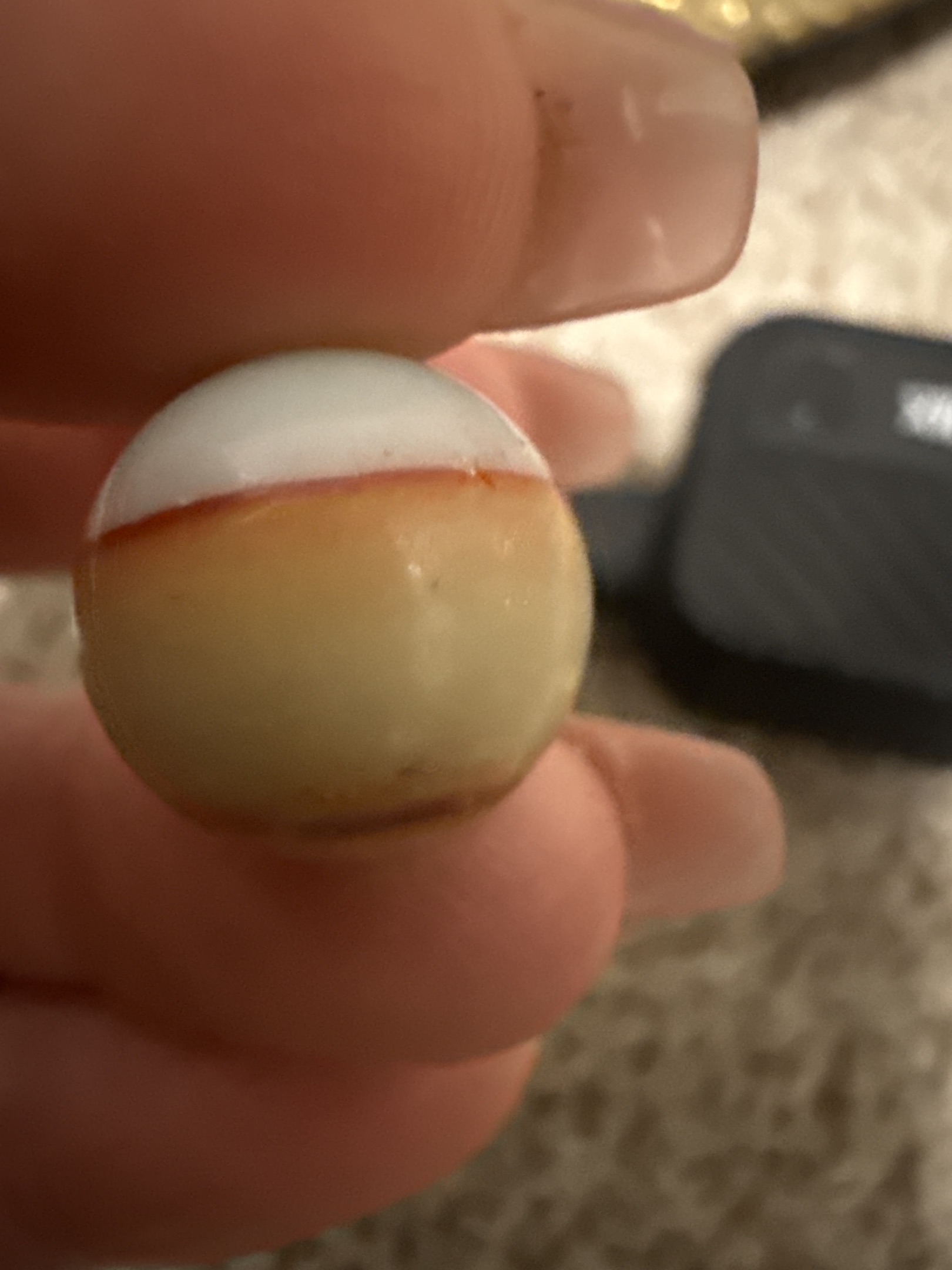 Yellow and White with Red Line by Vitro Agate