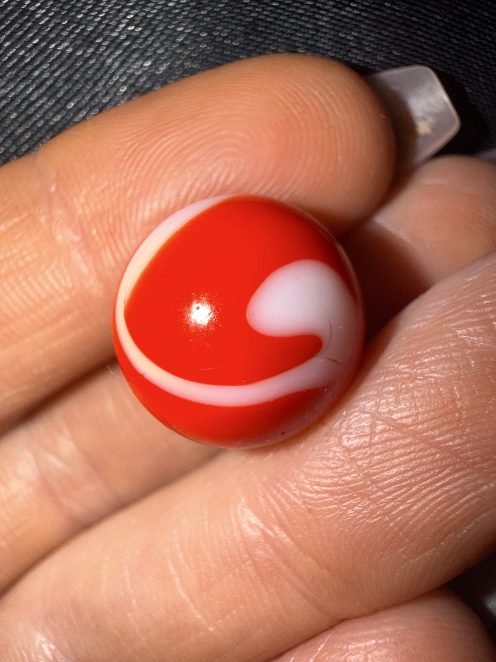 Prize Name (Red & White) by Akro Agate Company