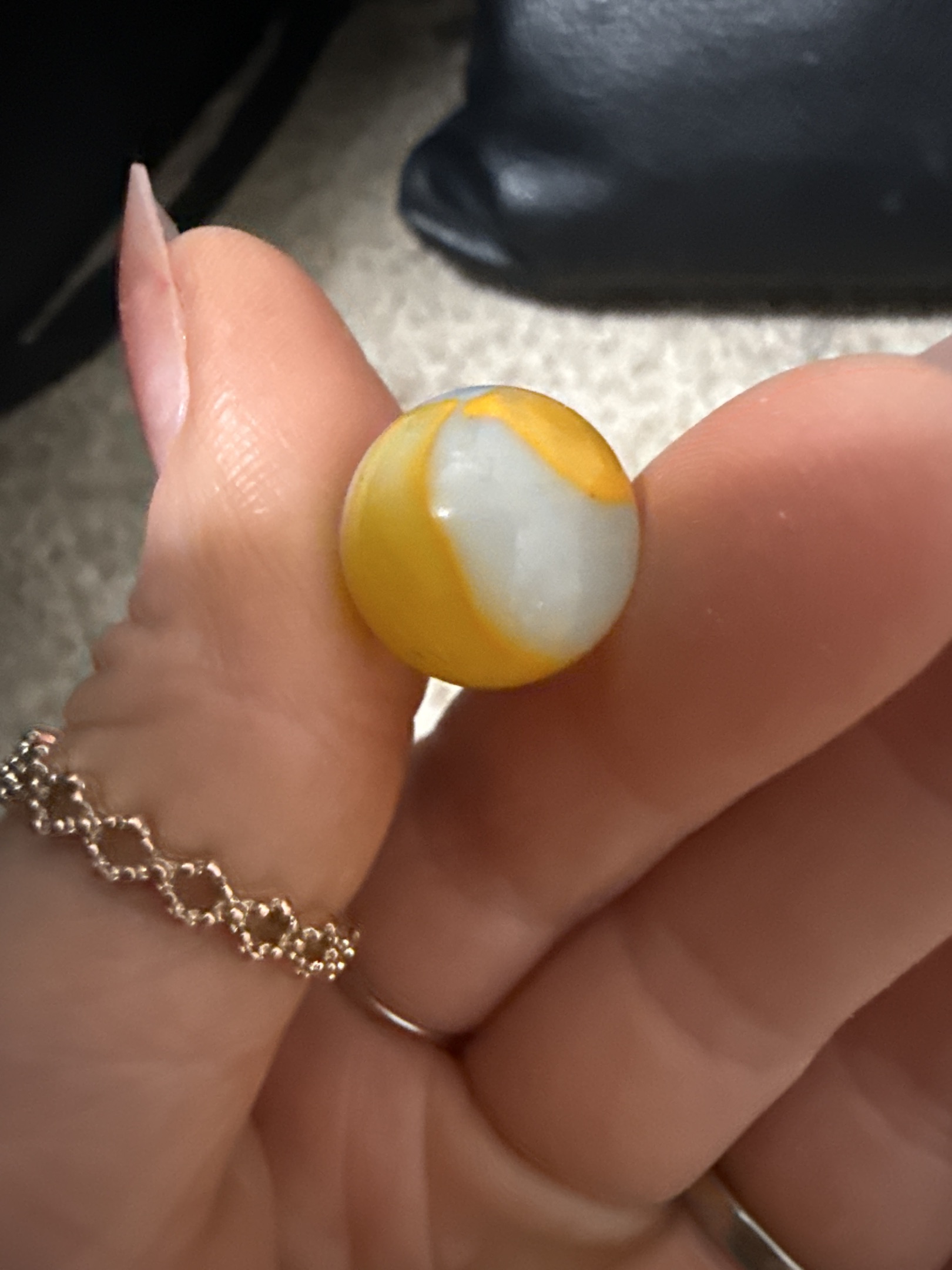 Yellow and White Patch by Akro Agate Company