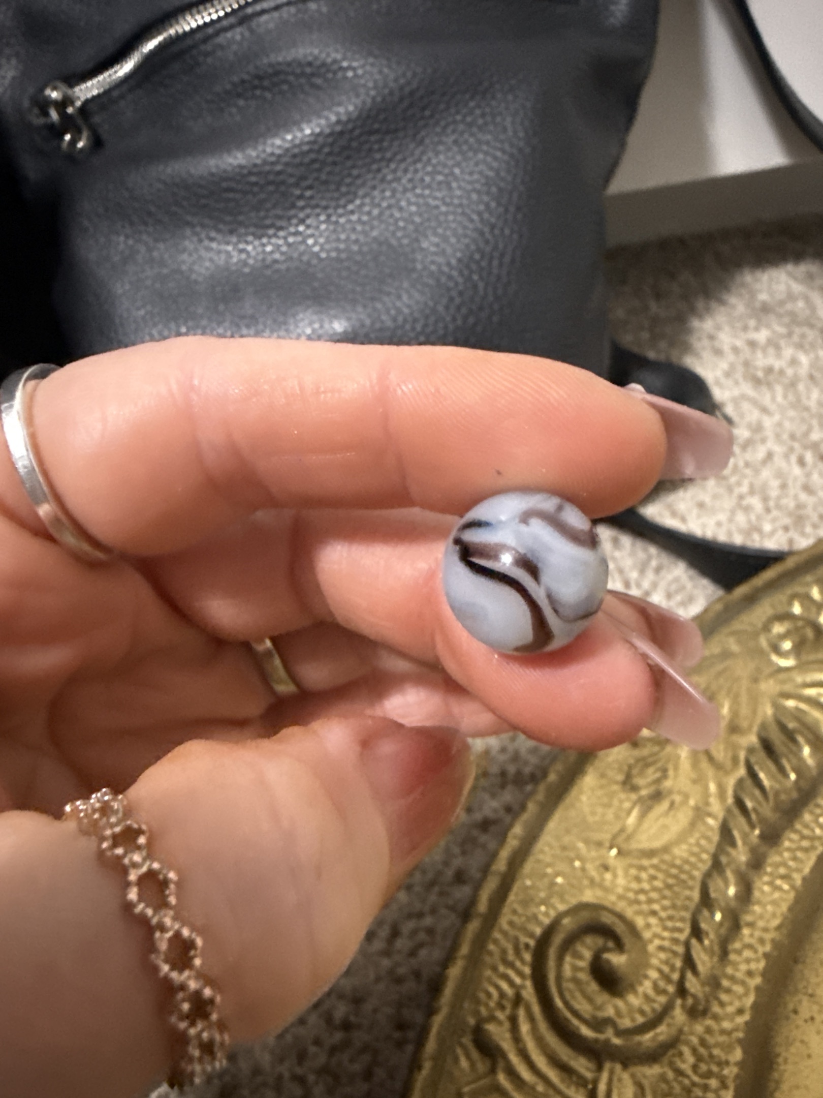 Silver Oxblood by Akro Agate Company
