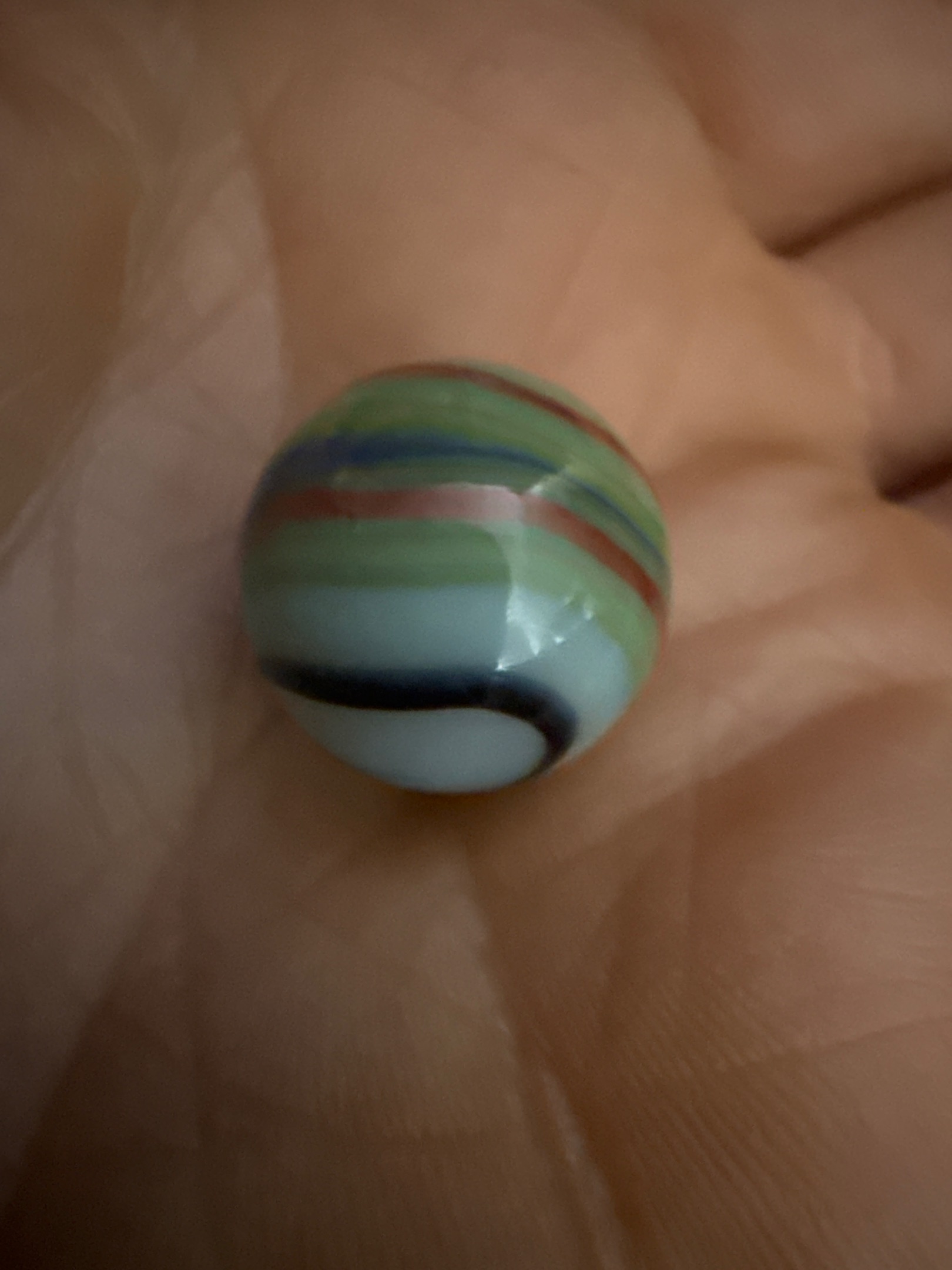 Tri-Color Popeye (Red, Green, Blue) by Akro Agate Company