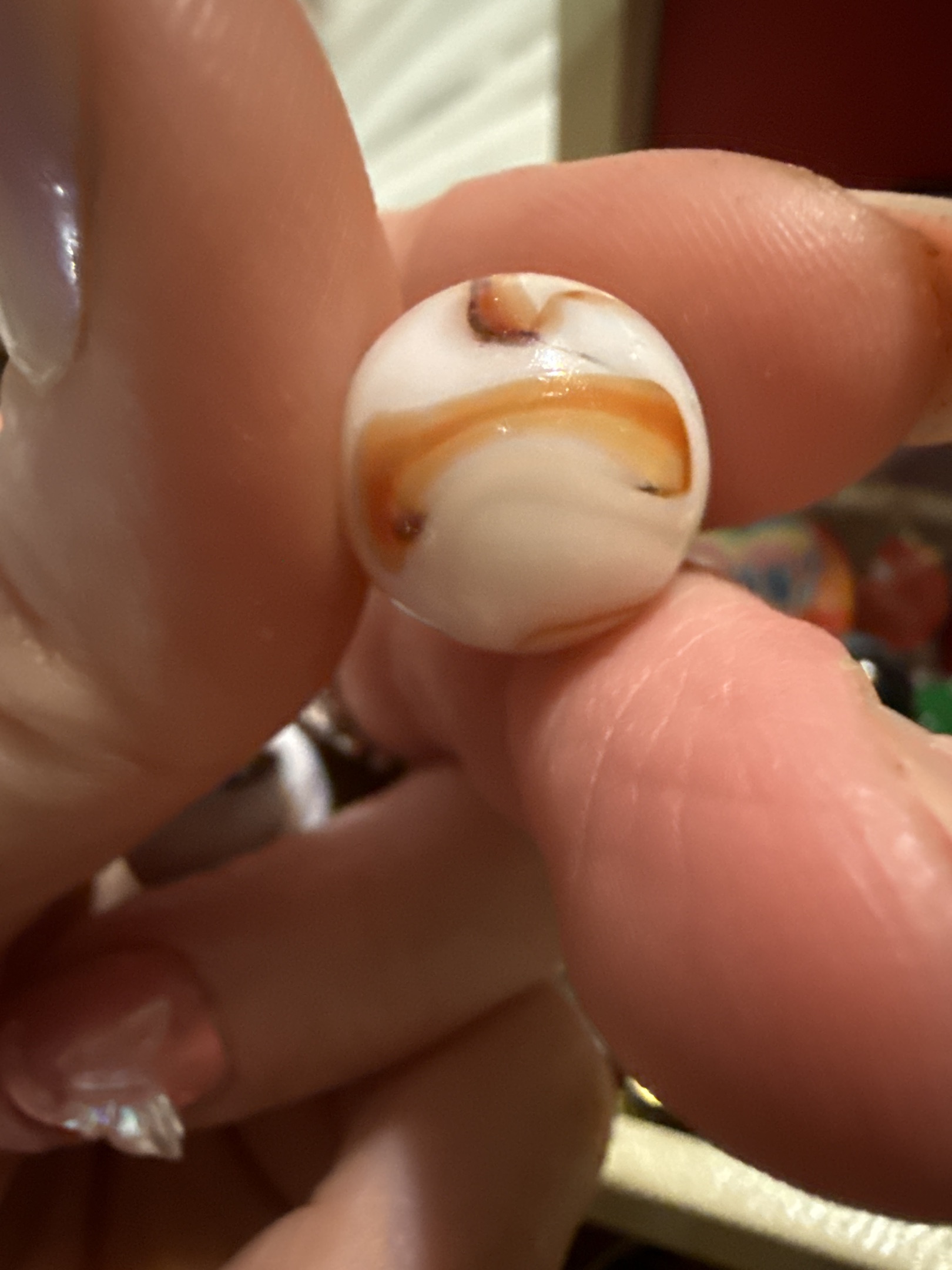 Peach/Orange Swirl on White by Alley Agate