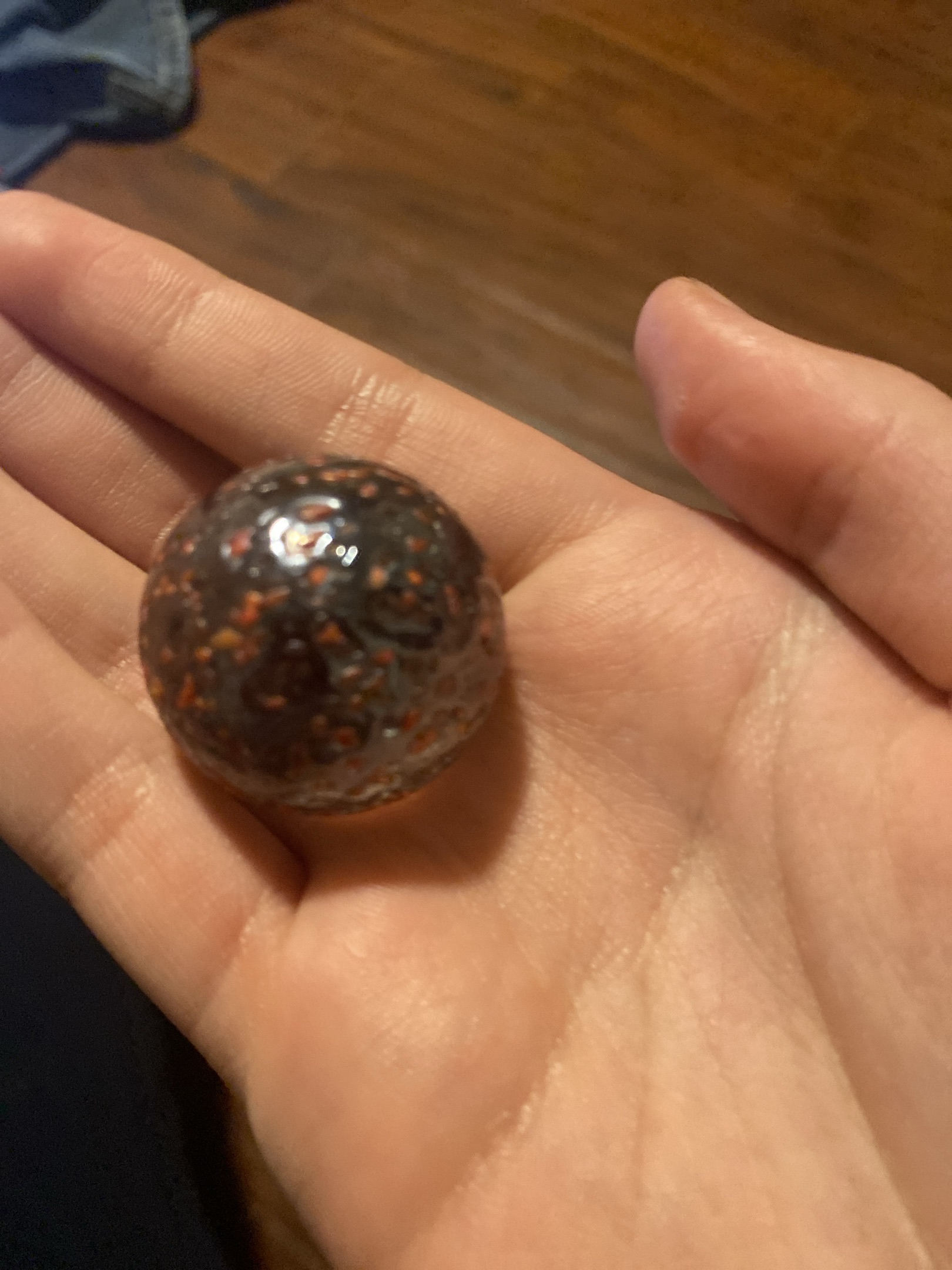 Black Galaxy with Orange Frit by Marble King