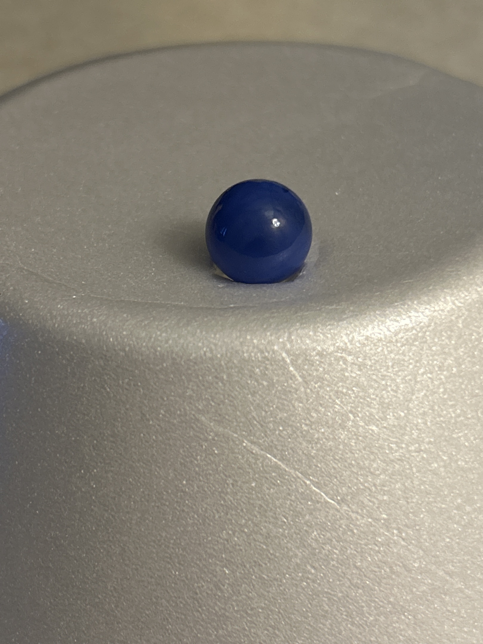 Opaque Cobalt Blue Game Marble by Akro Agate, identification view