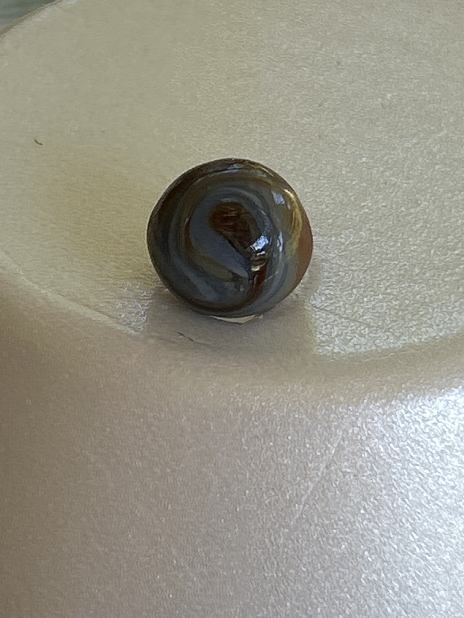 Brown and Blue Swirl by Ravenswood Novelty Works, identification view