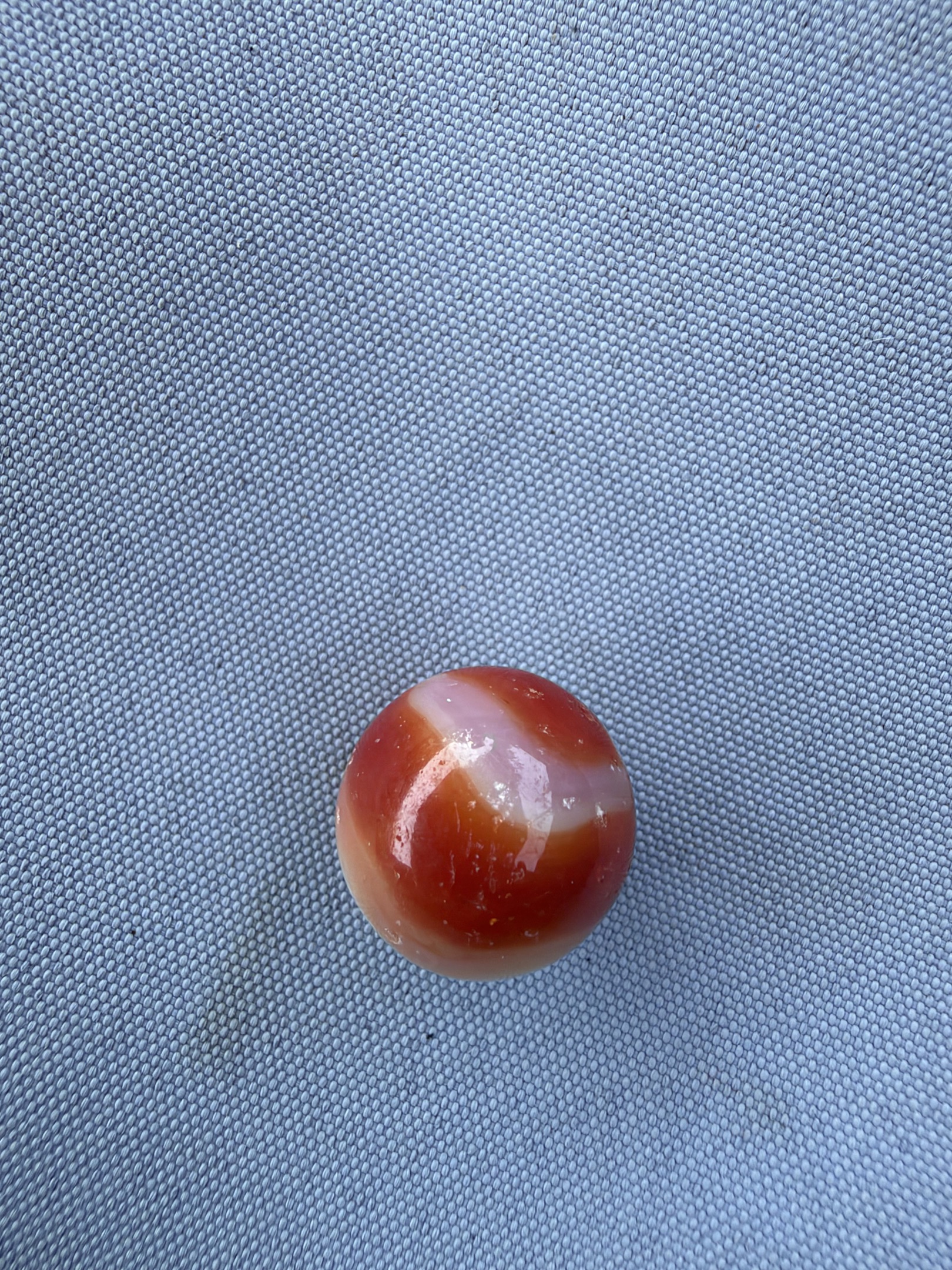 Red and White Patch - Carnelian Patch by Akro Agate, identification view