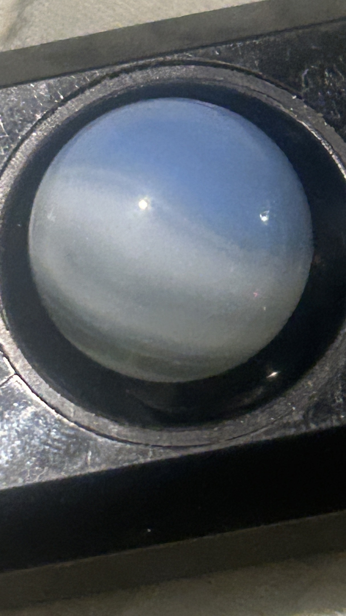 Blue Moonstone by Akro Agate Company, identification view