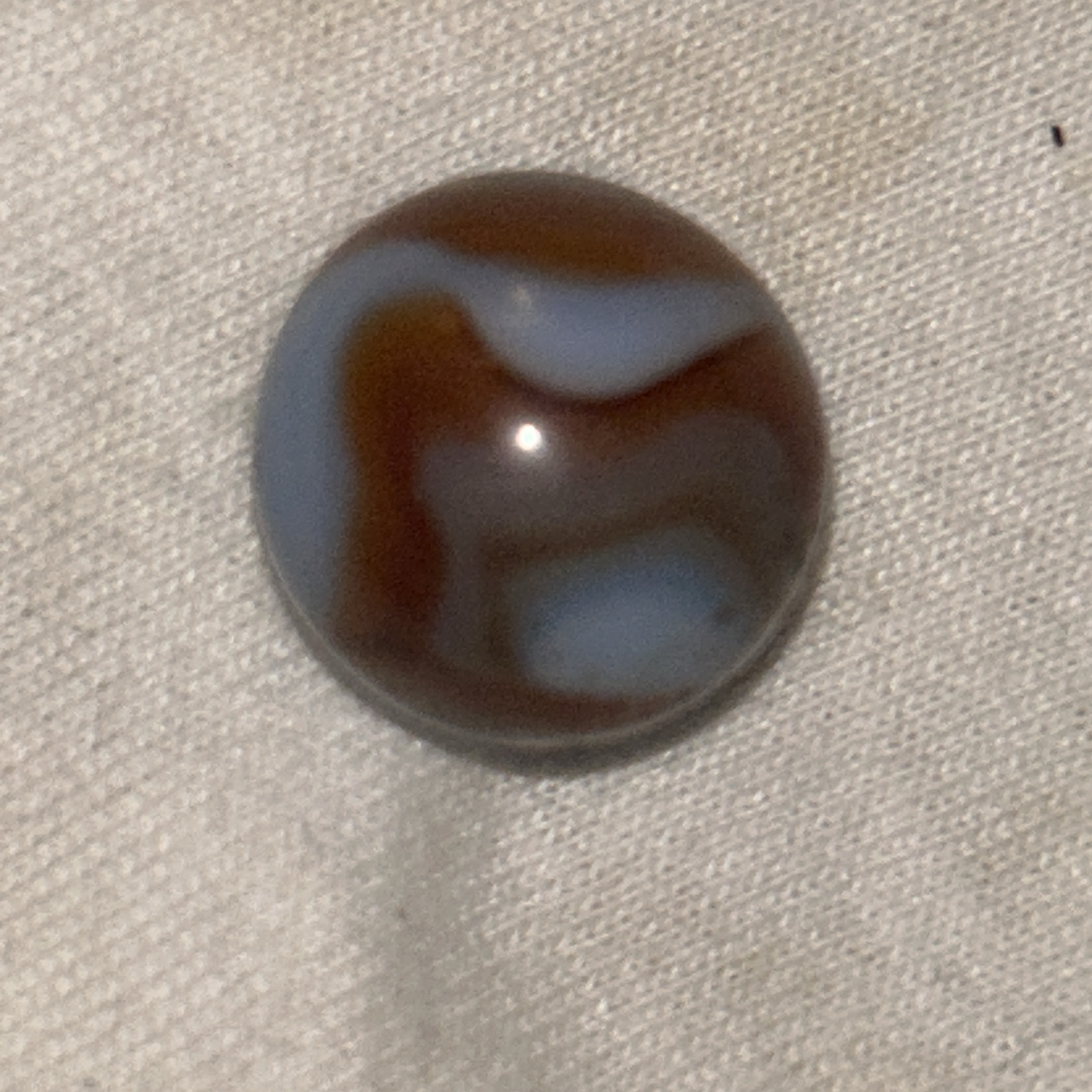 Brown and Blue Swirl by Alley Agate, identification view