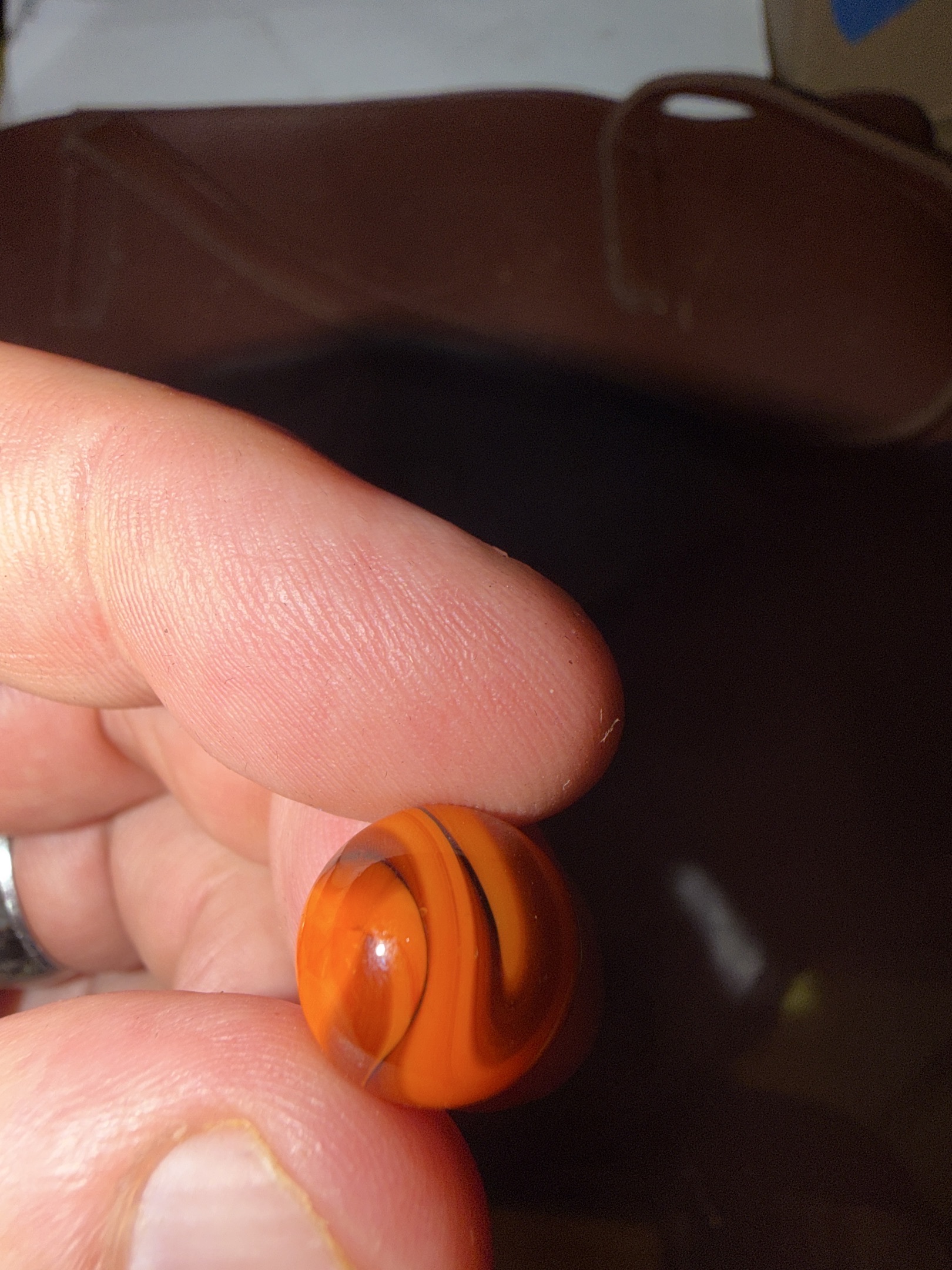 Orange Flame Swirl by Alley Agate, identification view