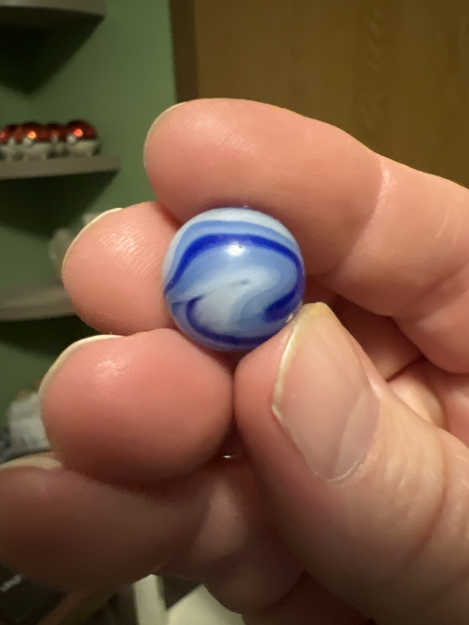 Blue & White Patch by Akro Agate Company