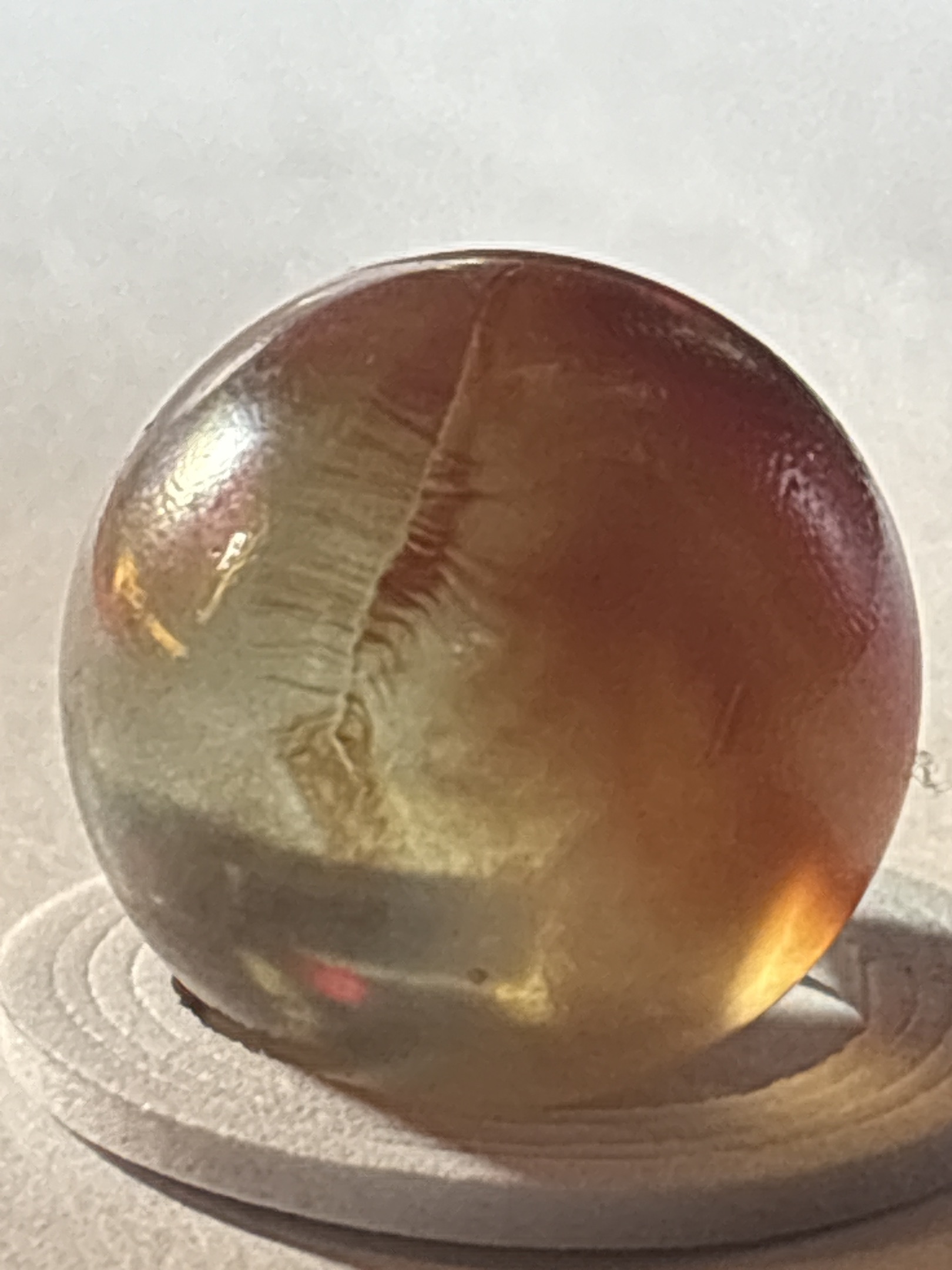 Hand-Gathered Amber Slag by M.F. Christensen & Son, identification view