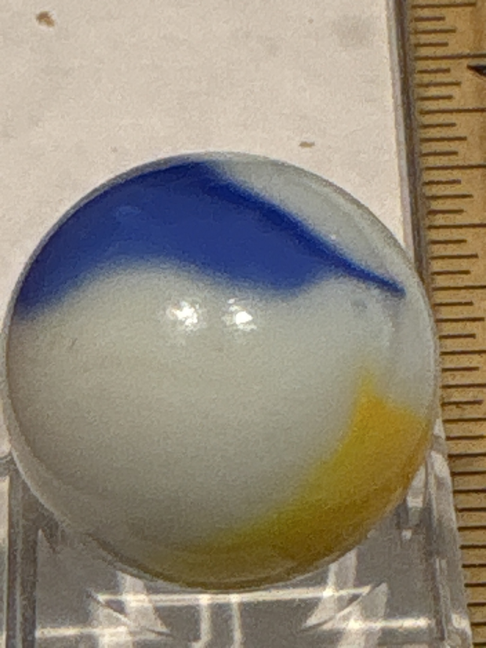 Type I Conquest / Blue and Yellow Patch by Vitro Agate Company, identification view