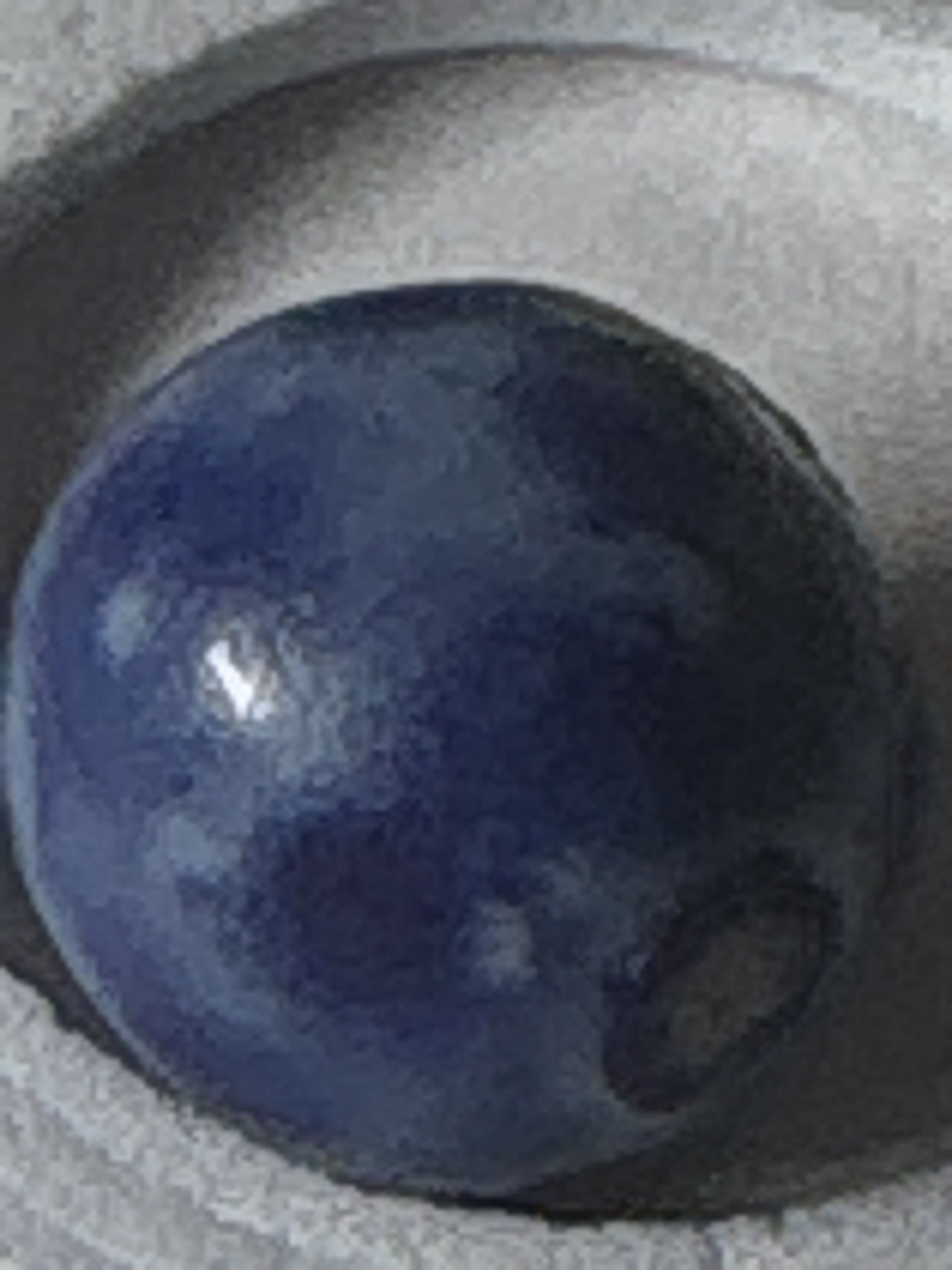 Glazed Blue Bennington Clay by German Toy Makers, identification view