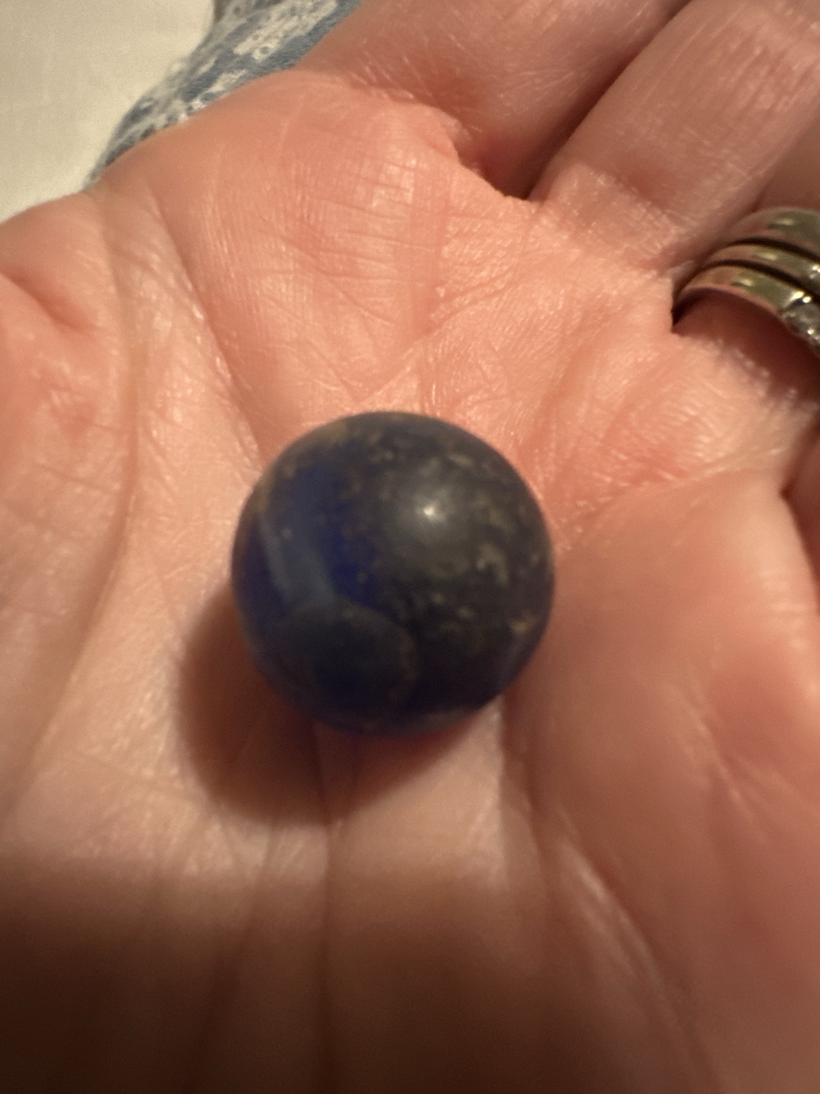 Royal Blue Swirl by Akro Agate, identification view