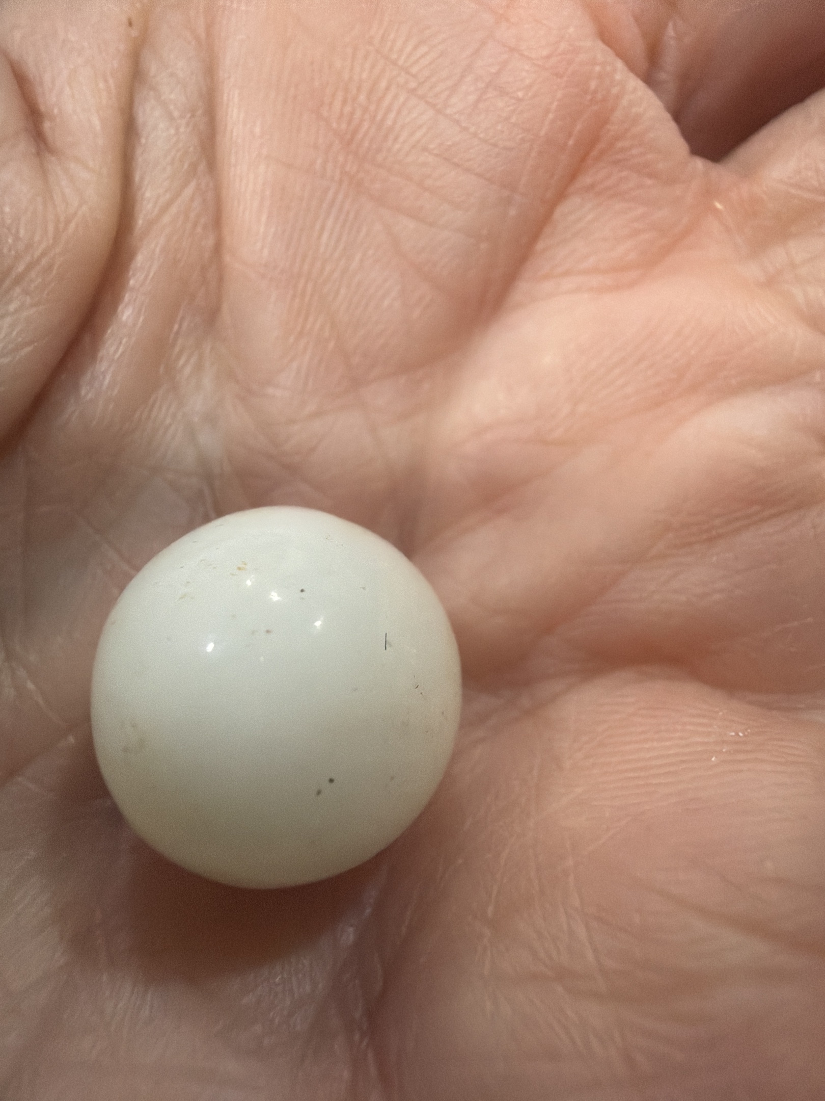 White Opaque (Game Marble) by Akro Agate, identification view