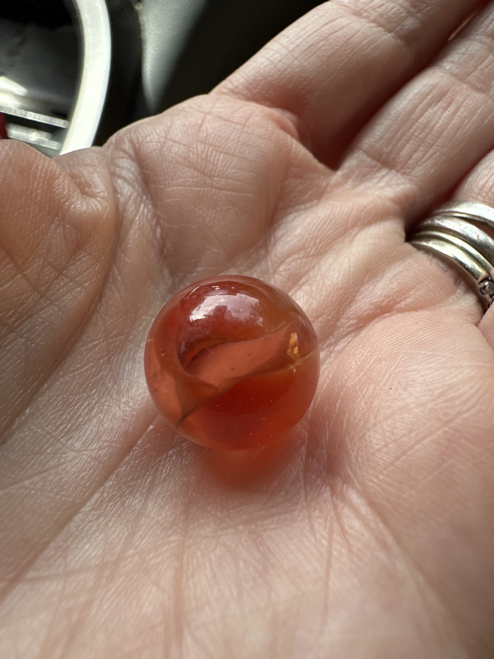 All-Red / Clear-Red Cat's Eye by Vitro Agate Company