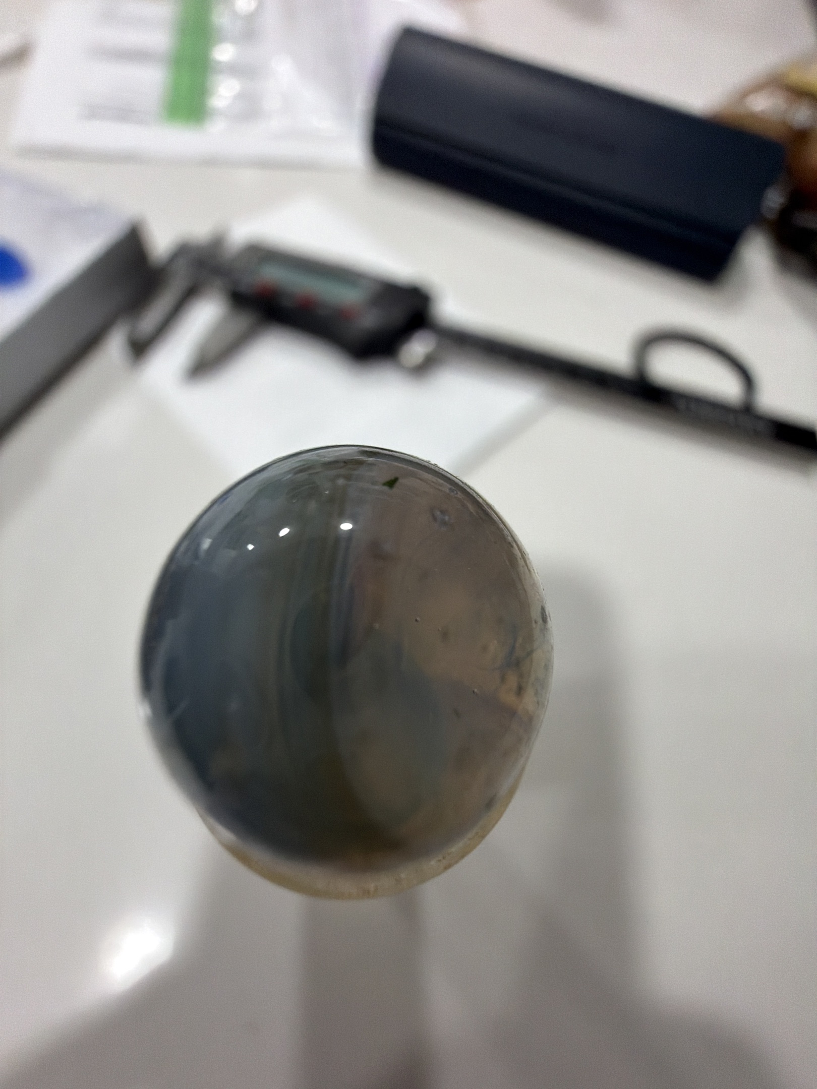 Cobalt Blue and Brown Swirl by Christensen Agate Company, identification view