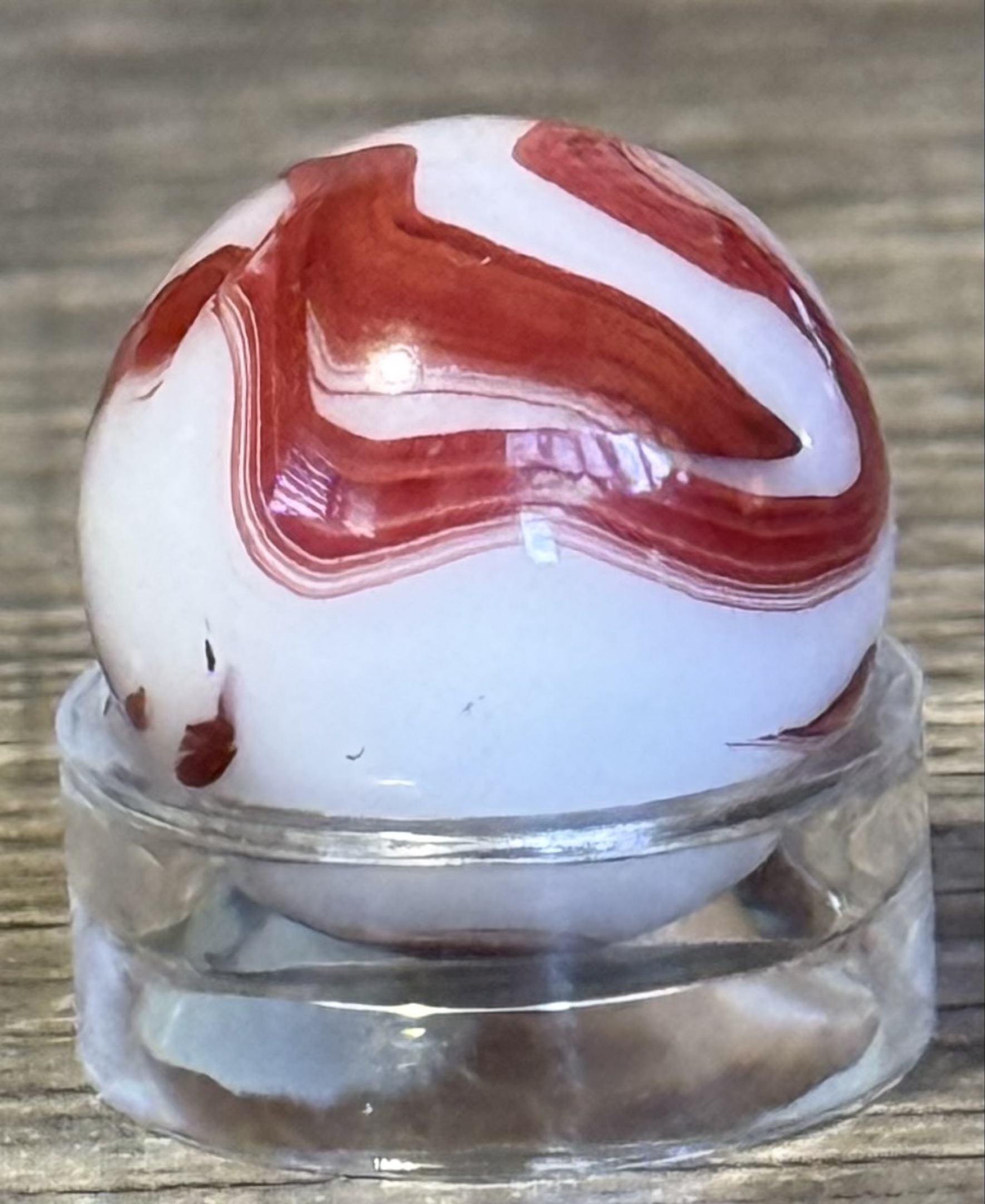 Red and White Swirl by Alley Agate