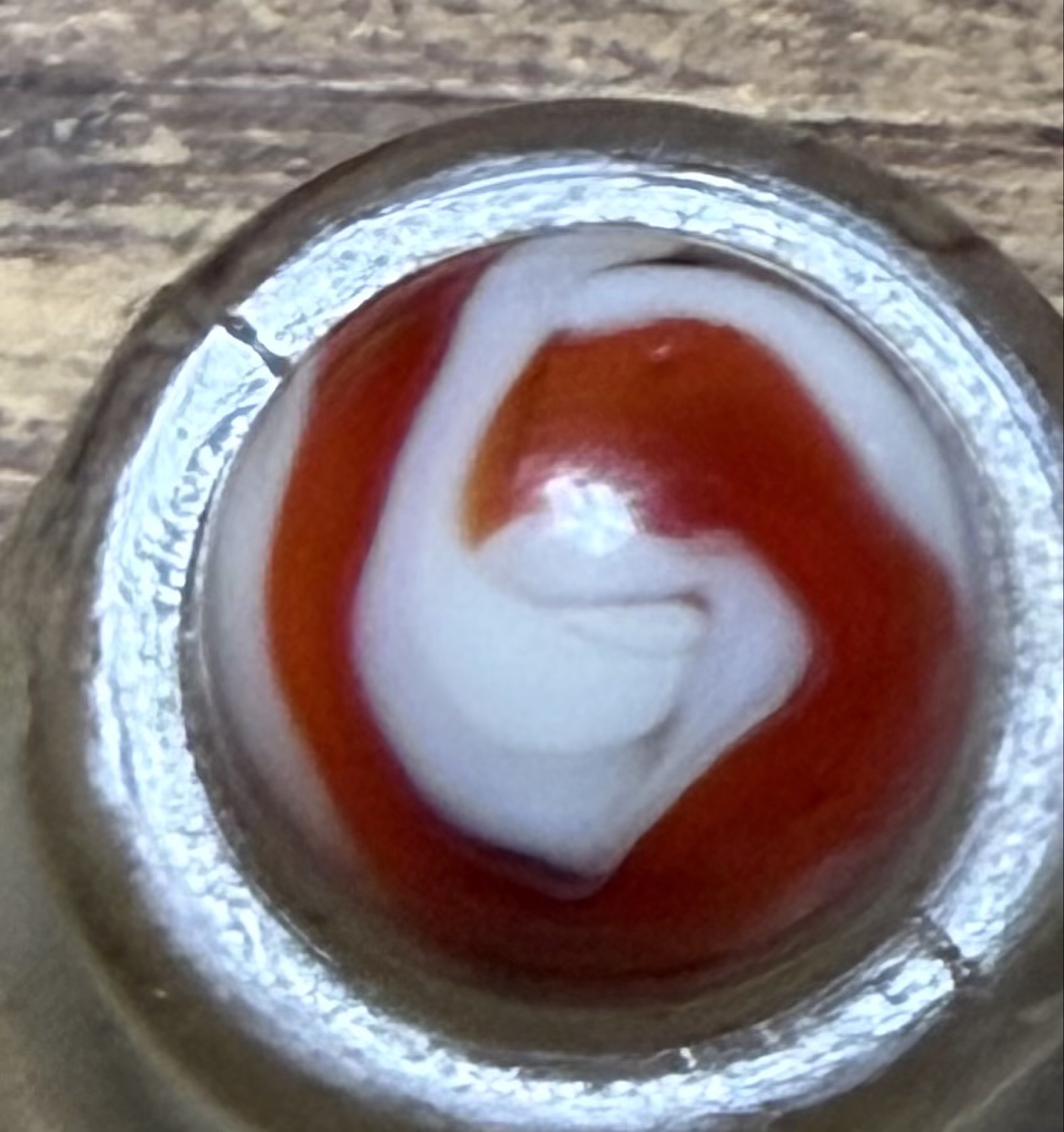 Red & White Swirl by Akro Agate