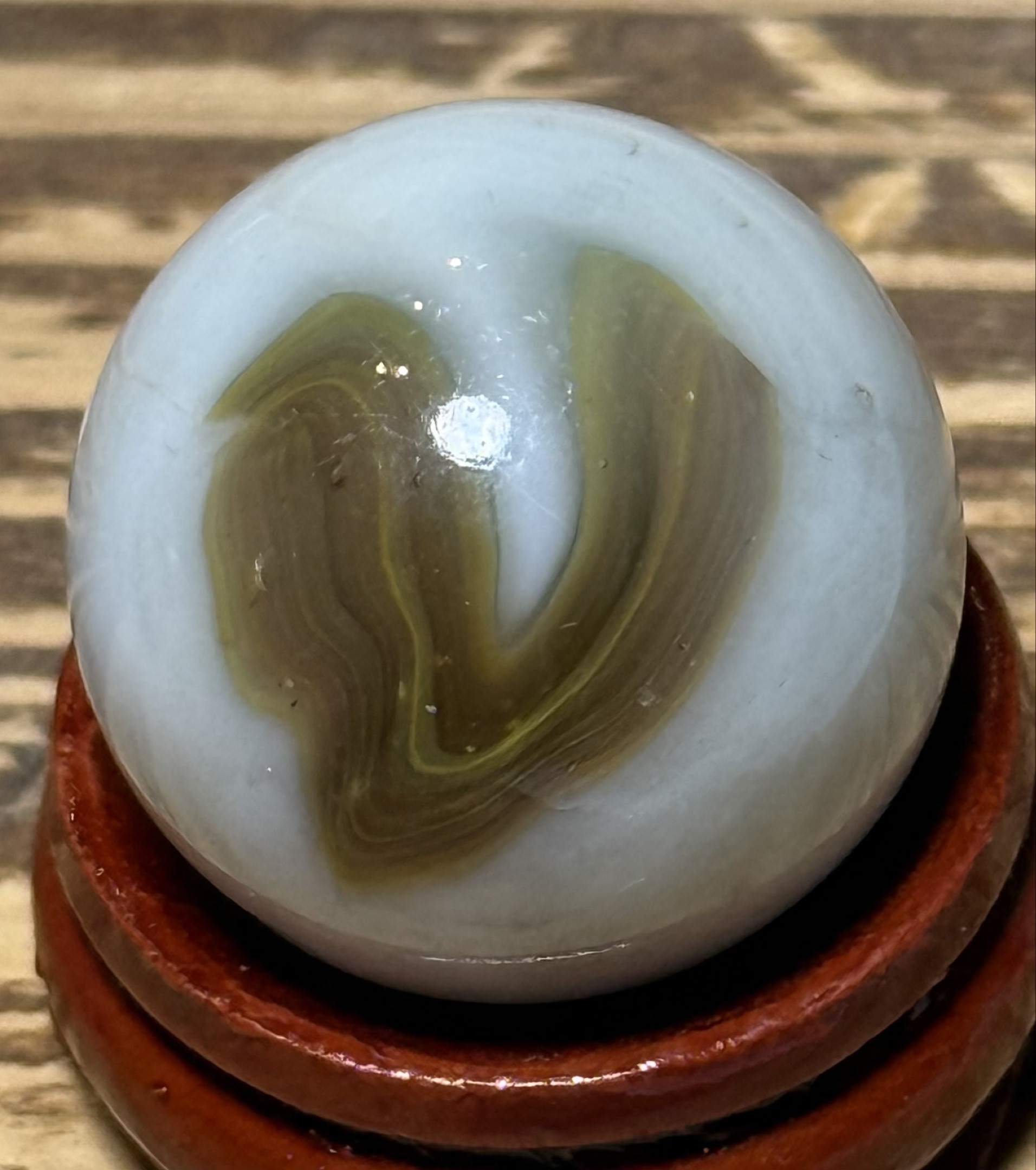 Olive Swirl Shooter by Alley Agate