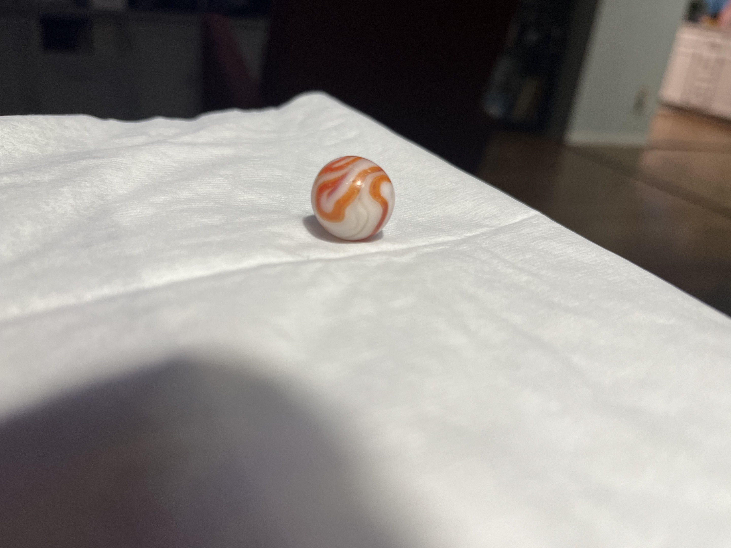 Orange and White Swirl by Alley Agate