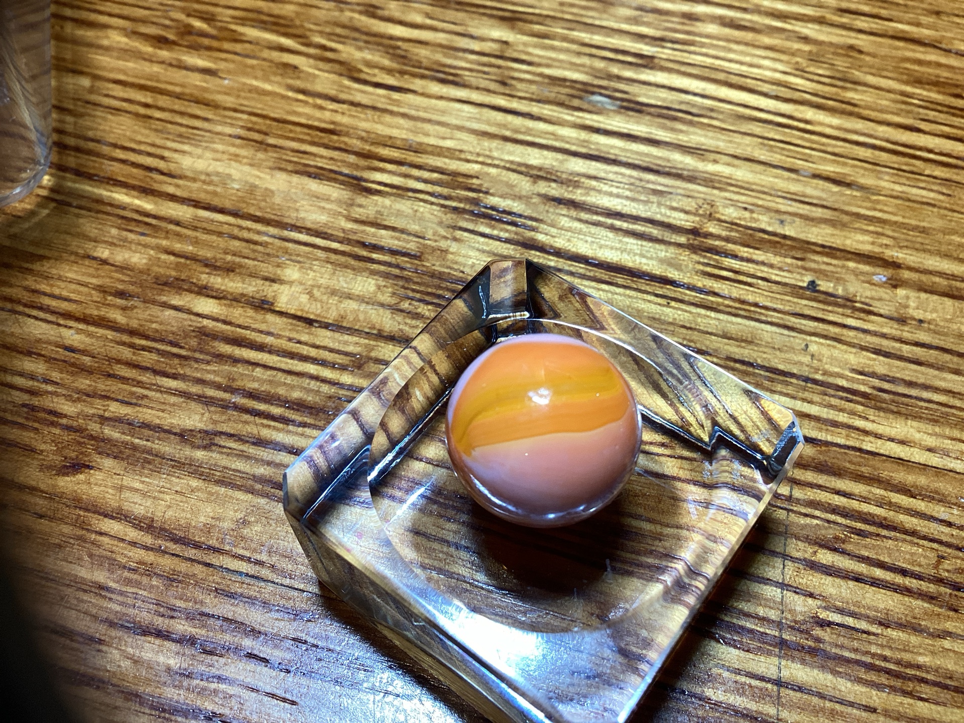 Prize Name (Peach/Salmon & Orange) by Akro Agate Company