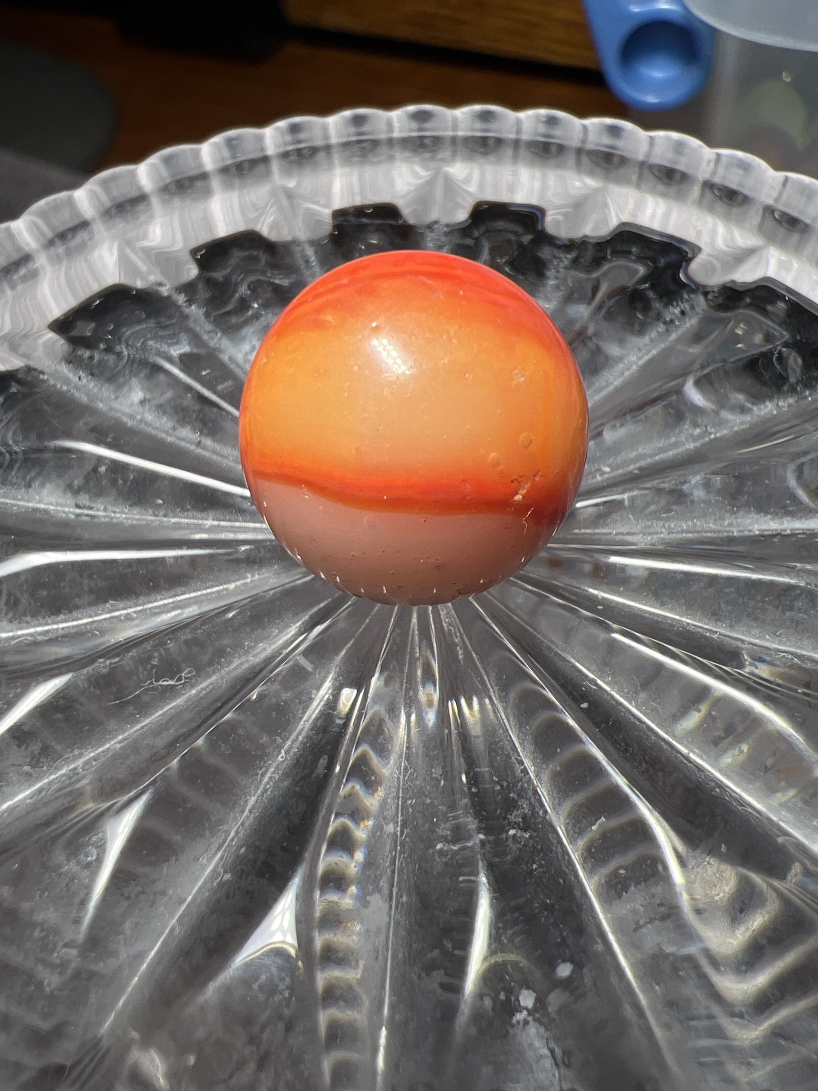 Orange and White by Akro Agate Company