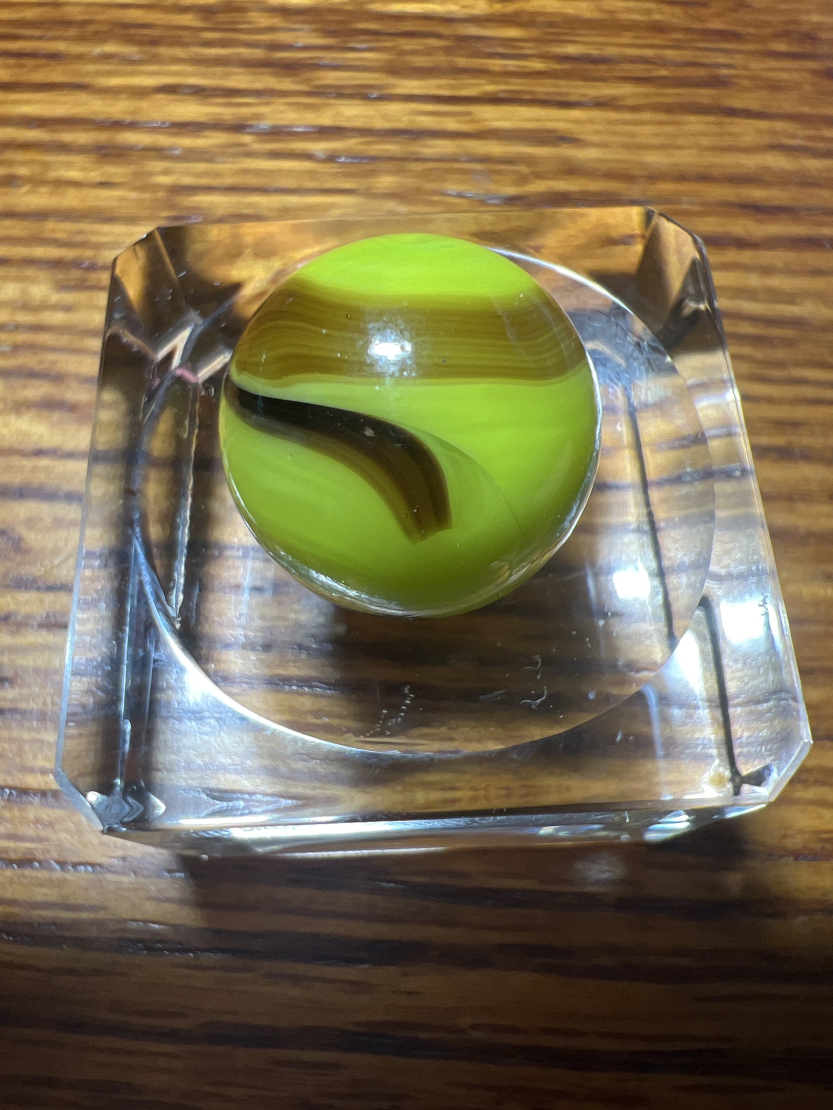 Electric Lime & Brown Swirl by Christensen Agate Company