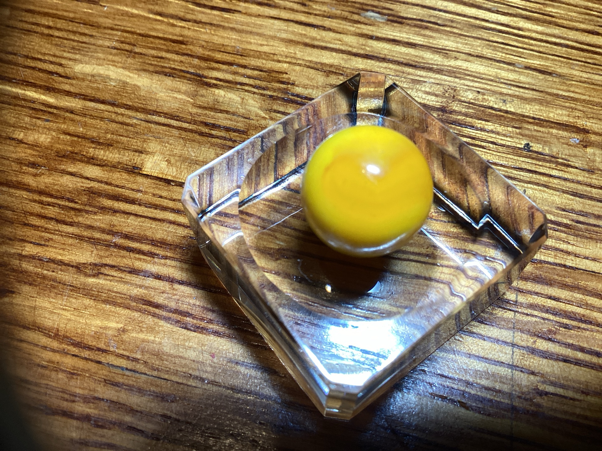 Yellow Opaque Swirl by Akro Agate Company