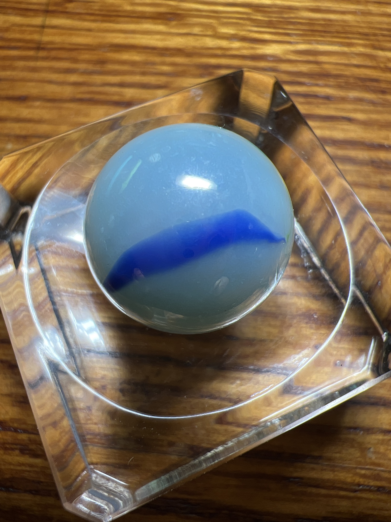 Tri-Color Swirl (Blue/Green on Light Blue) by Akro Agate Company