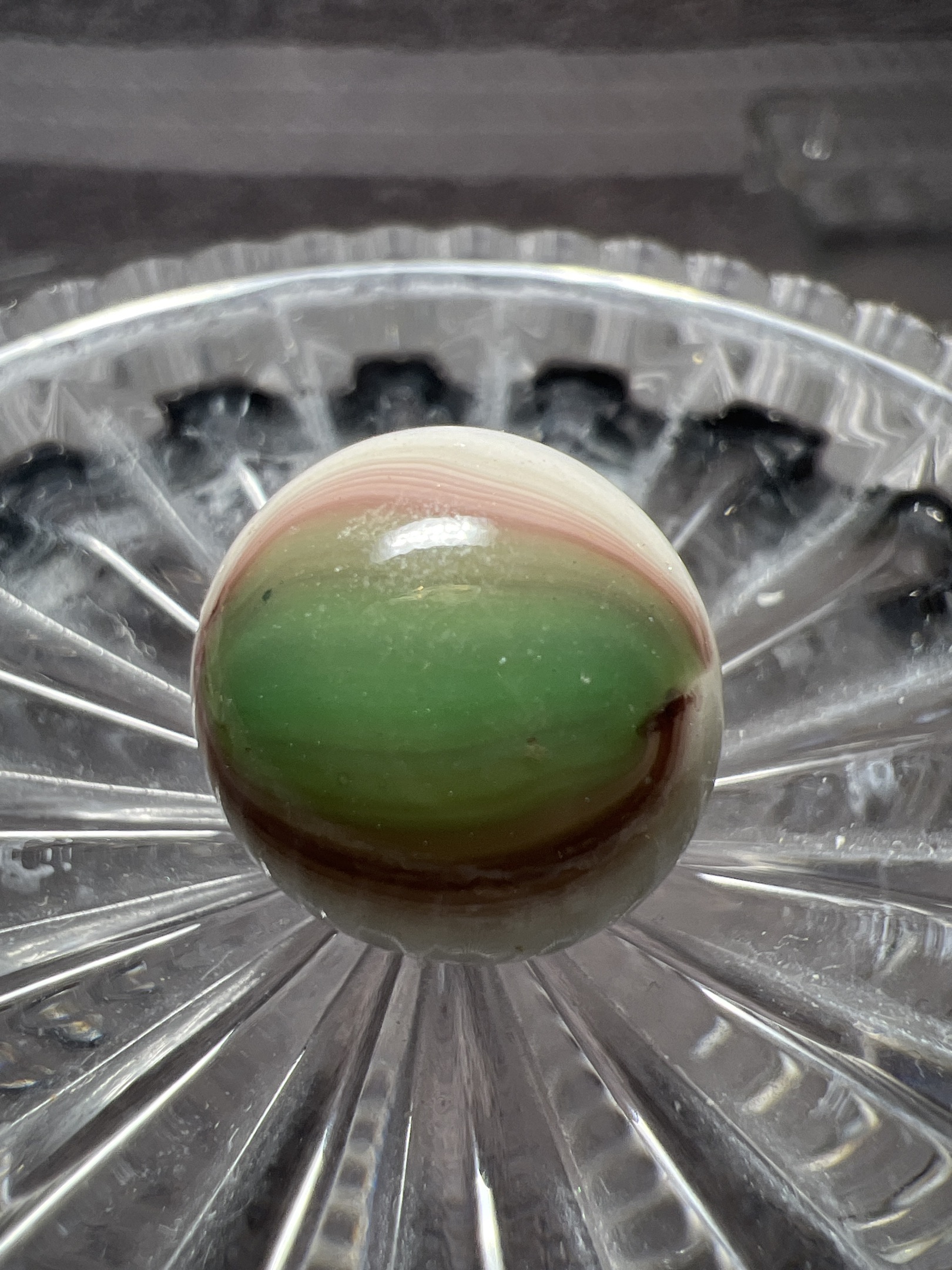 Green Oxblood Swirl by Akro Agate Company