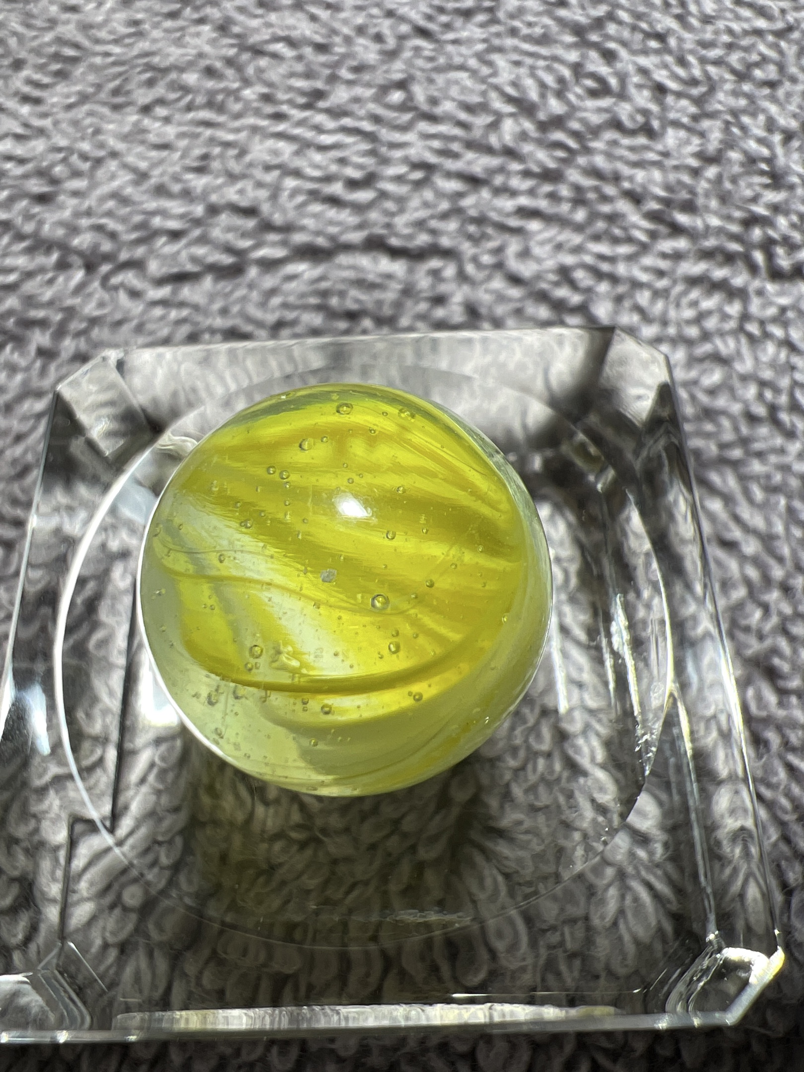 Yellow Latticinio Core by German Handmade (Lauscha region)