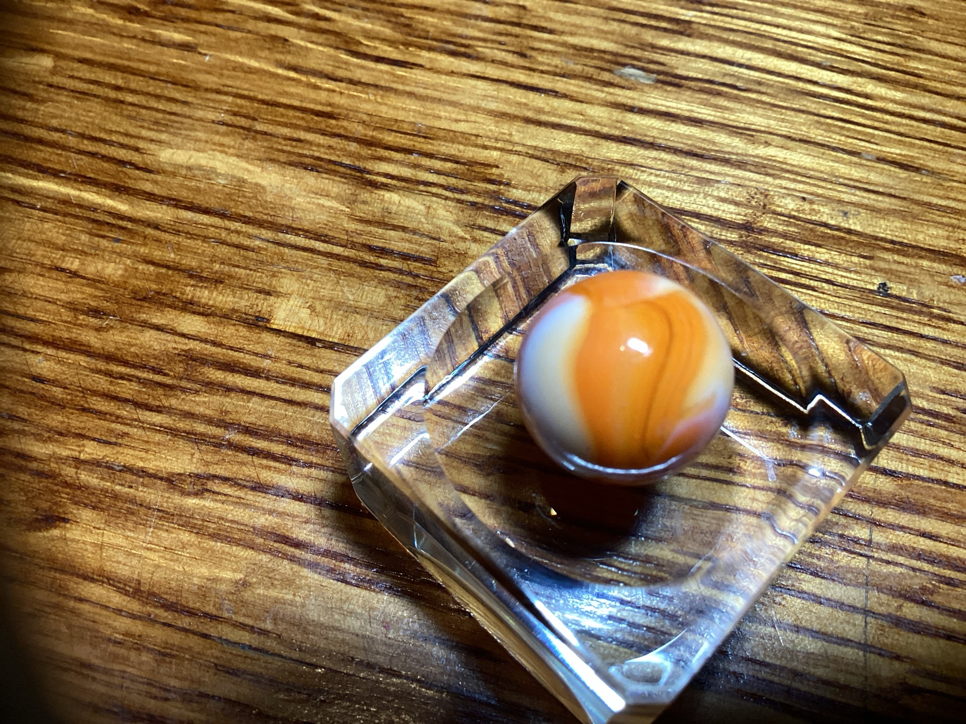 Orange & White Swirl by Akro Agate Company