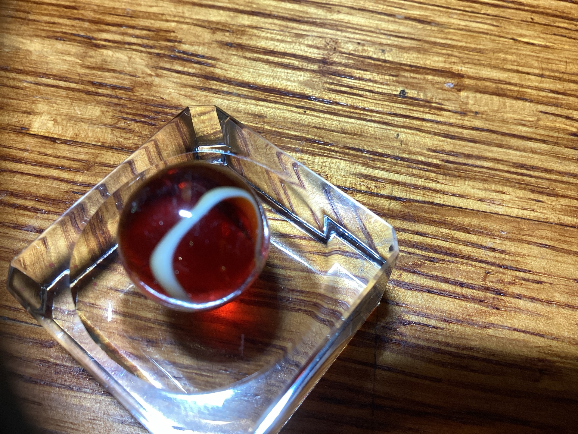 Red and White Swirl by Akro Agate Company