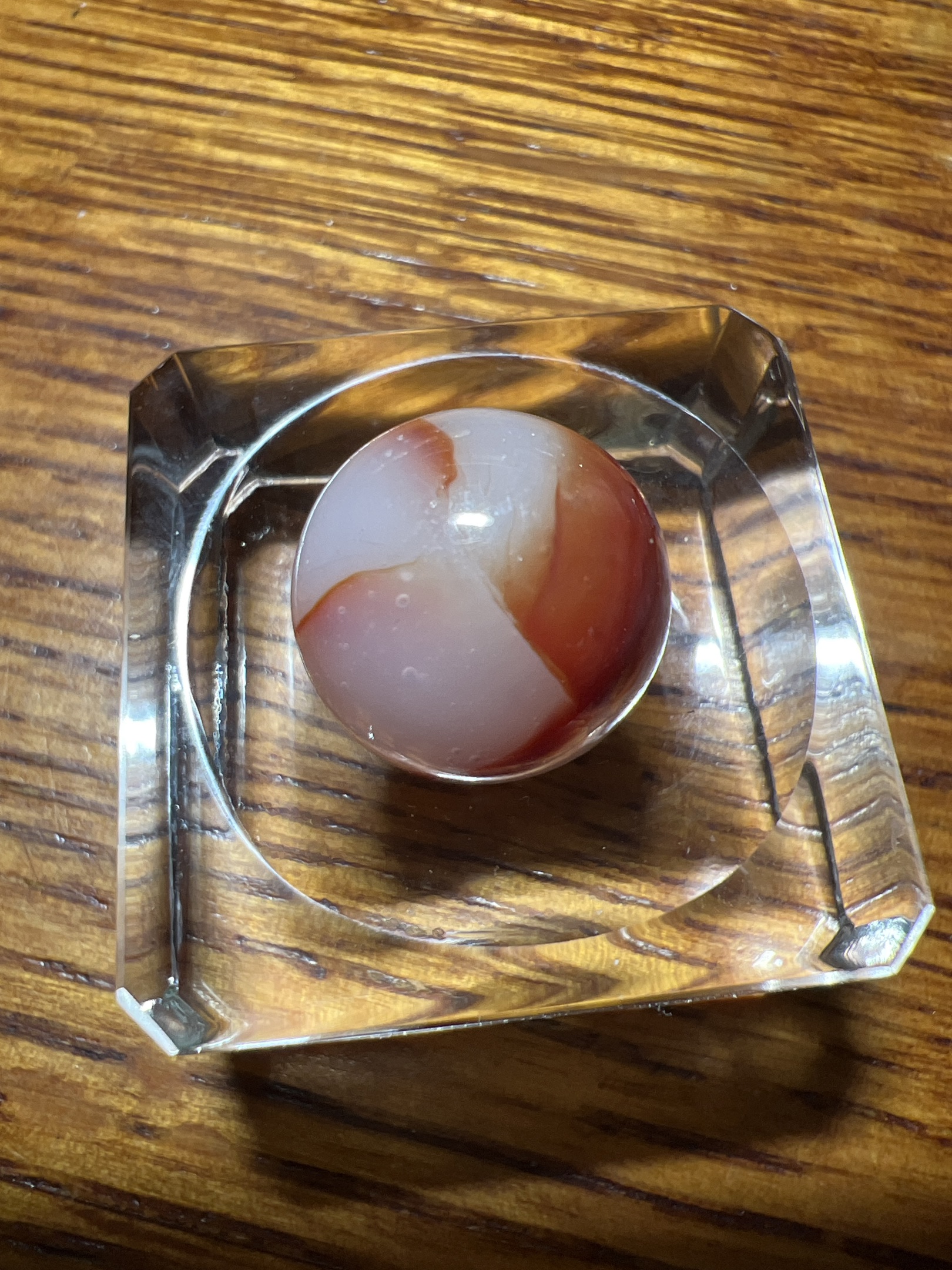 Red and White by Akro Agate Company