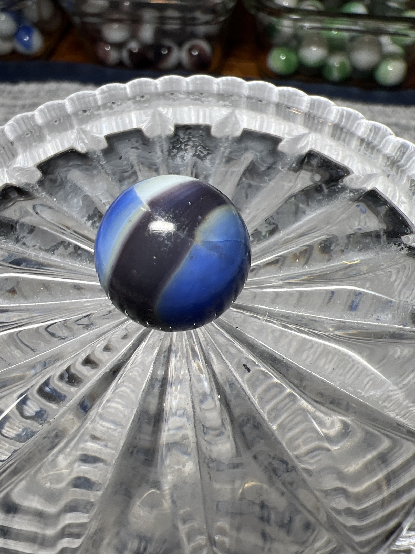 Blue Galaxy by Peltier Glass Co., identification view