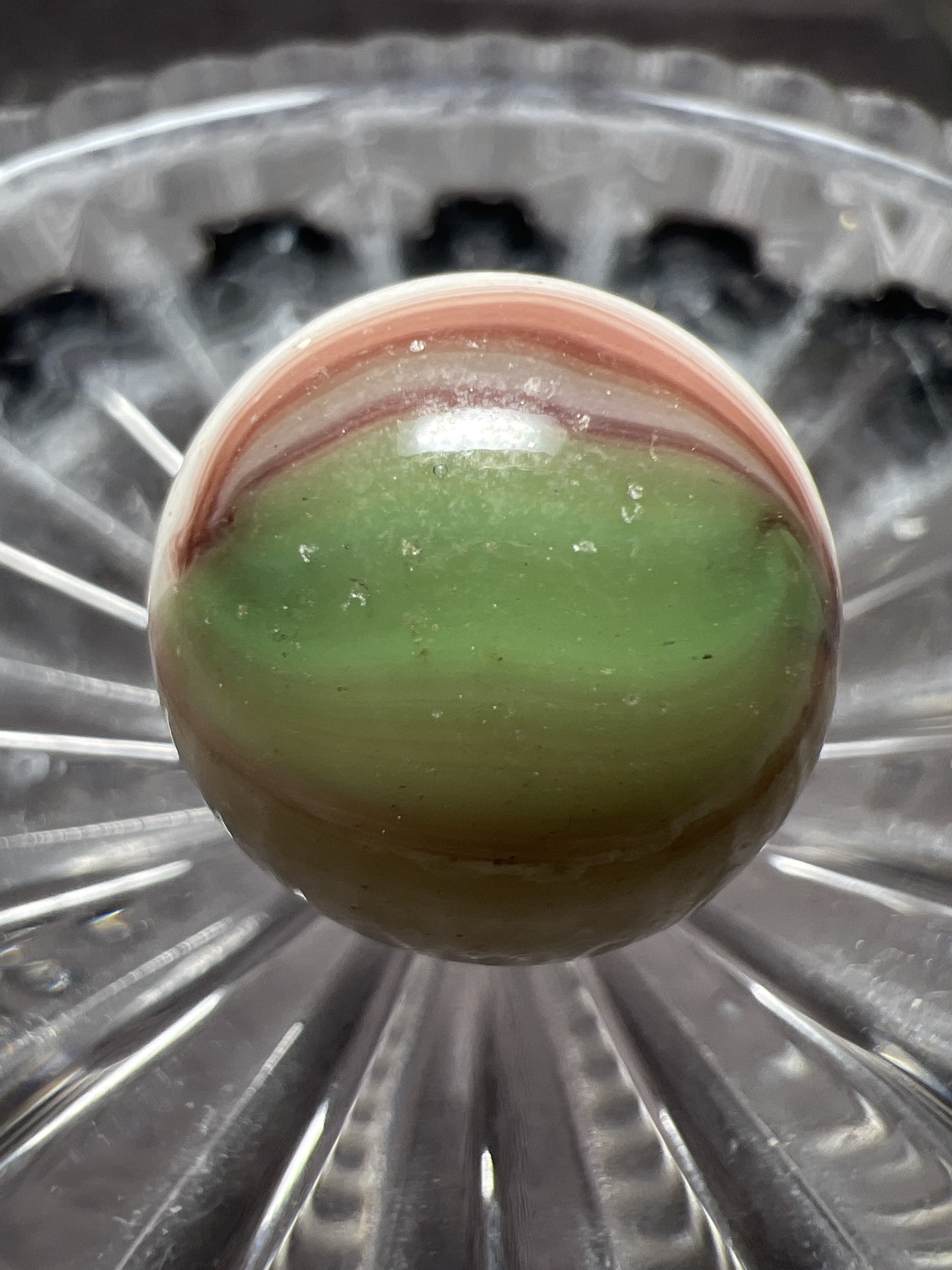 Tri-Color Swirl (Red/Green/White) by Akro Agate Company