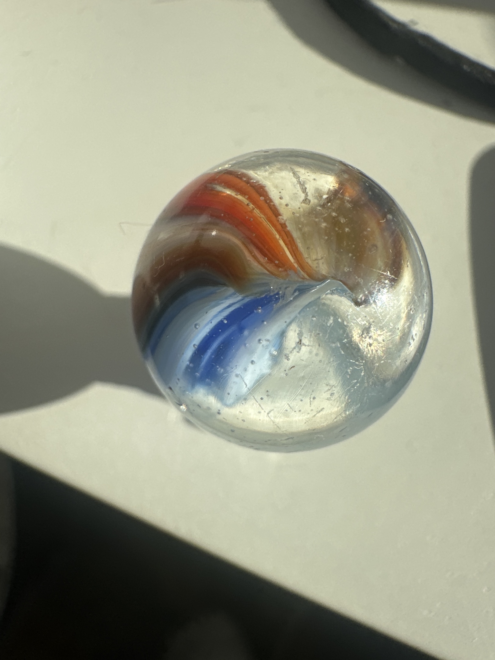 Blue and Orange Sunburst by Master Marble Company