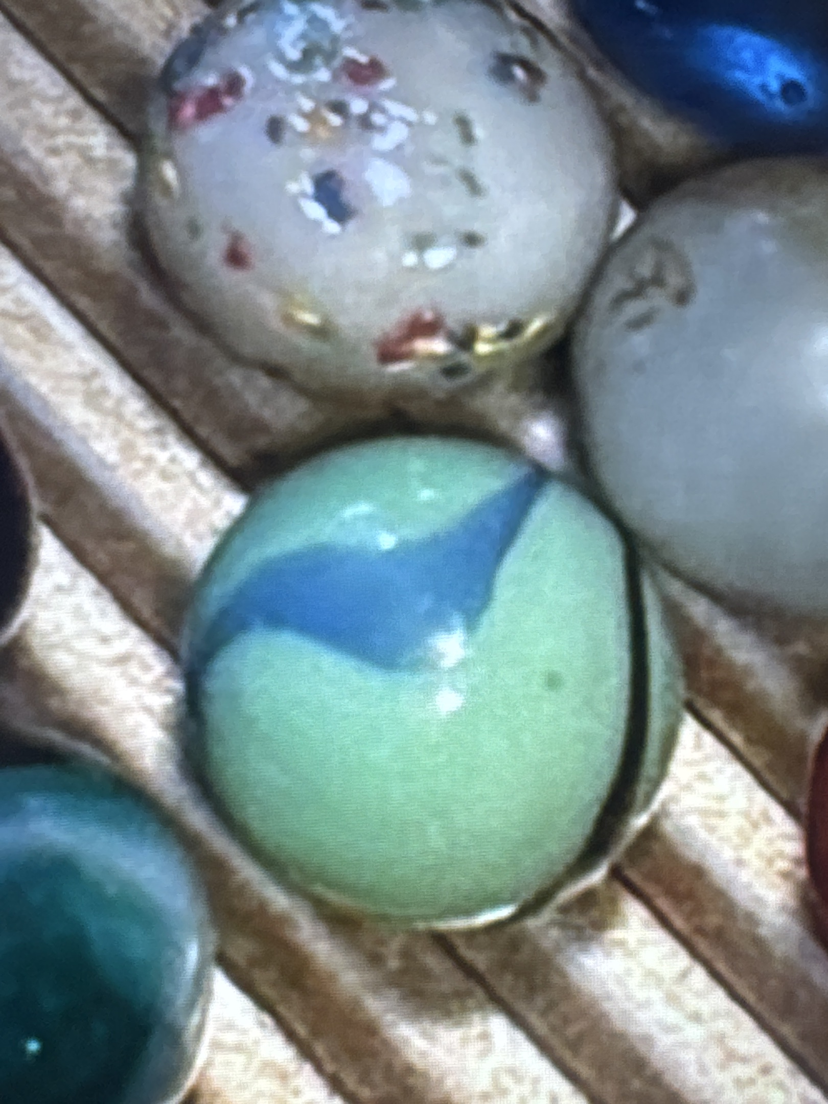 Aqua and Blue Conqueror Swirl by Vitro Agate Company