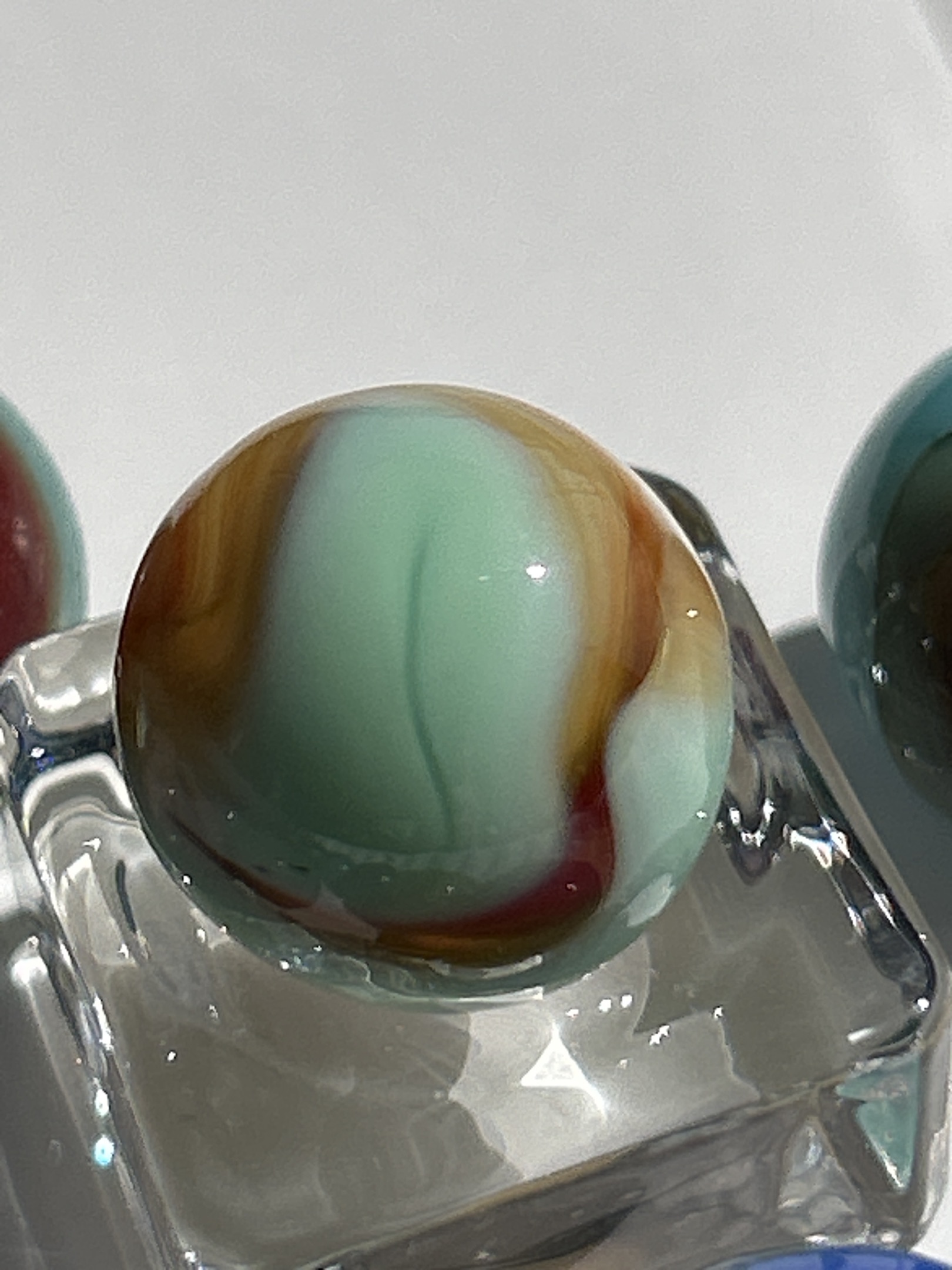 Mint Green Chocolate Milk Special Corkscrew by Akro Agate, identification view