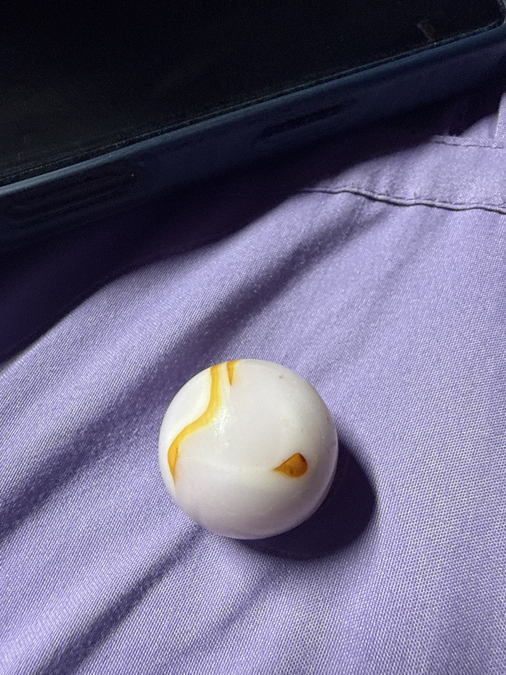 Yellow Ribbon (on White) by Vitro Agate Company