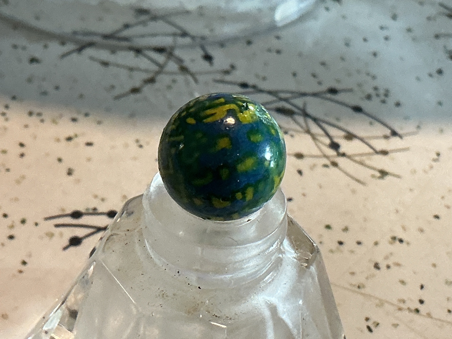 Sponged Motled Glaze (Blue and Yellow) by German (or American Heritage), identification view