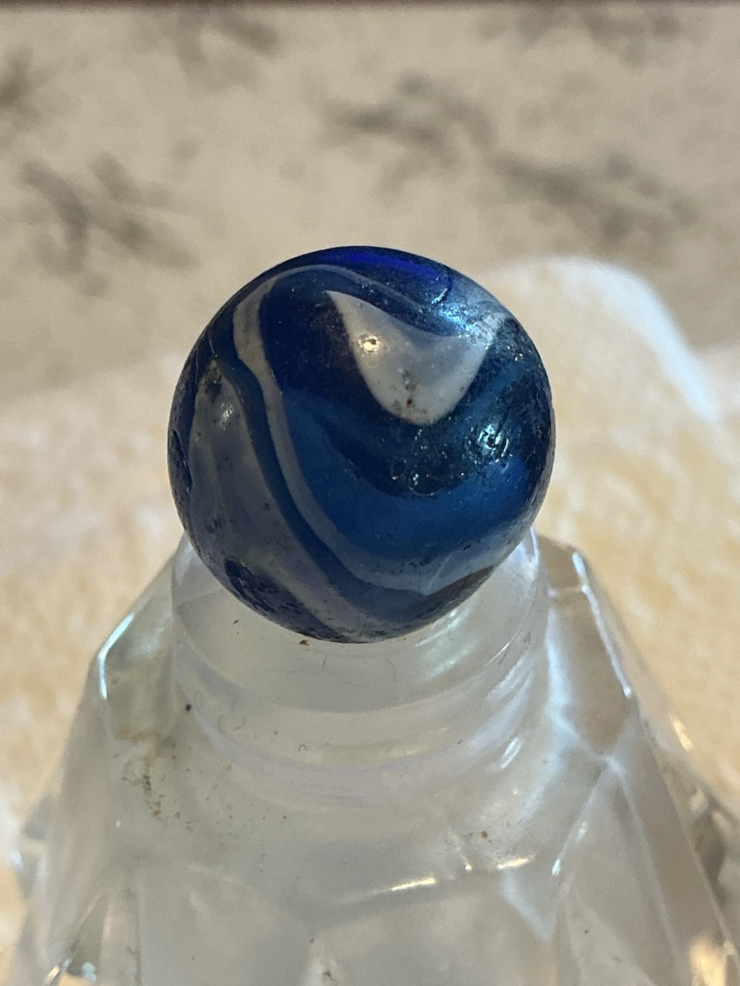 Blue and White Swirl by Alley Agate, identification view