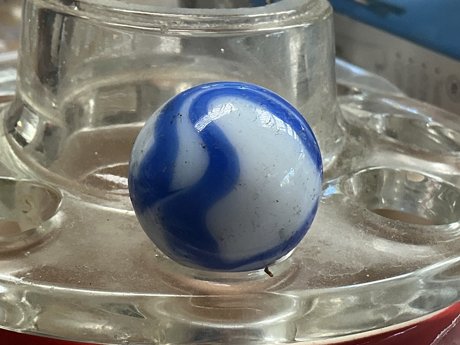 Blue and White Swirl by Akro Agate