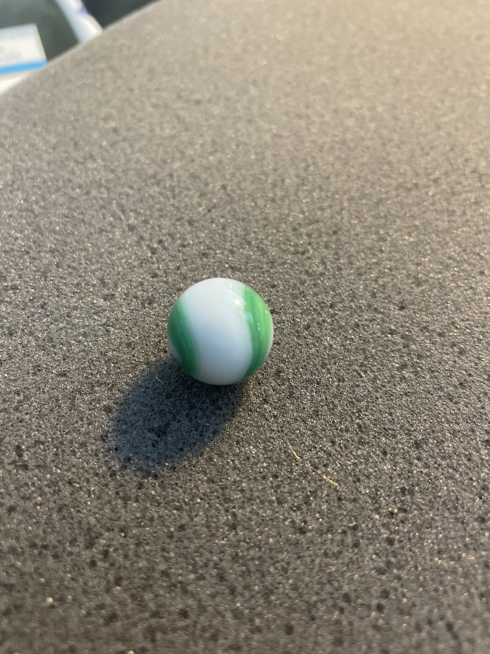 Green and White Prize Name by Akro Agate Company