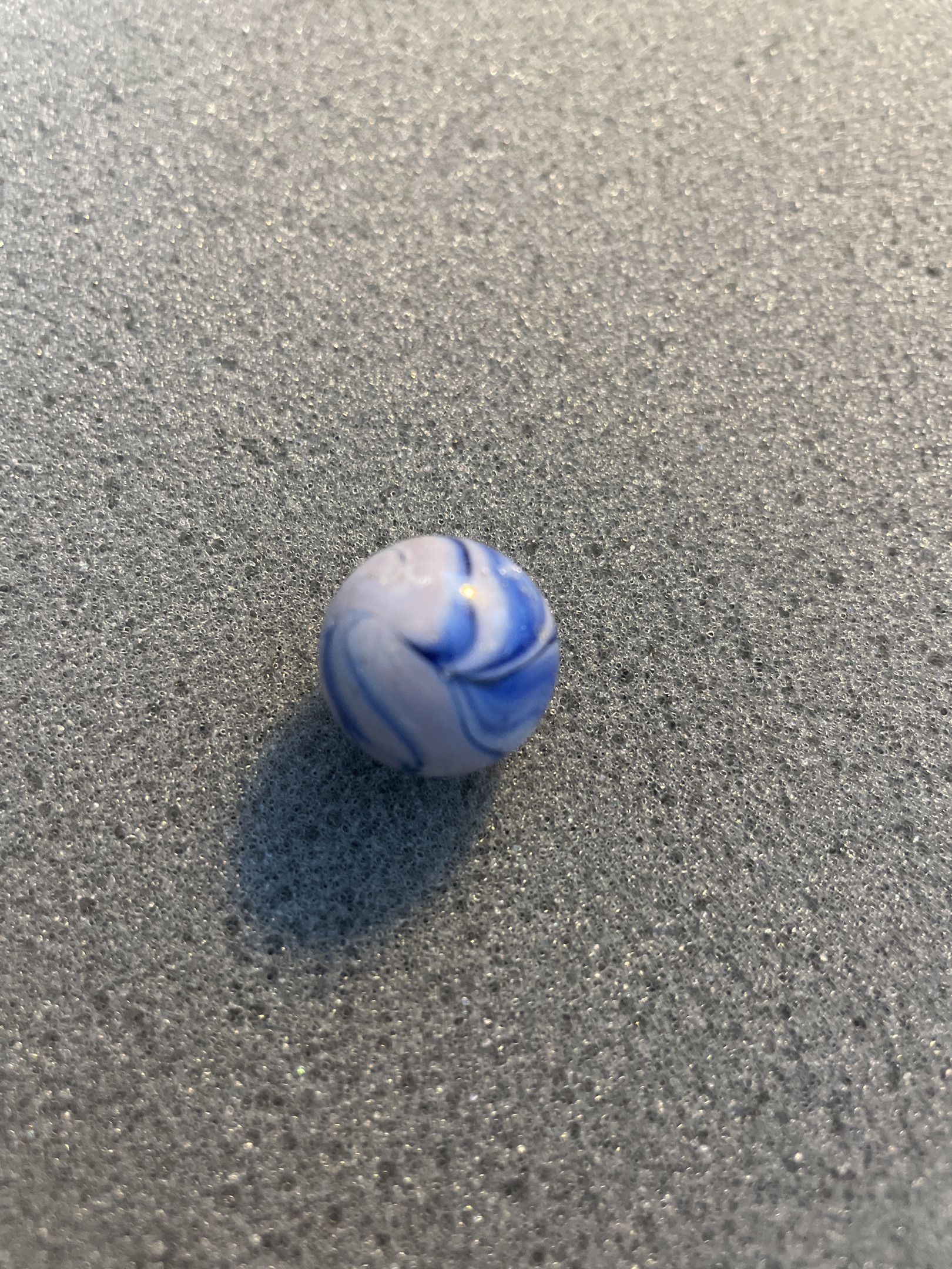 Blue and White Swirl by Akro Agate Company